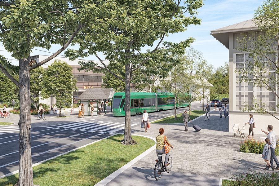 So soll es nach dem Ausbau der Straßenbahnlinie 1 aussehen.