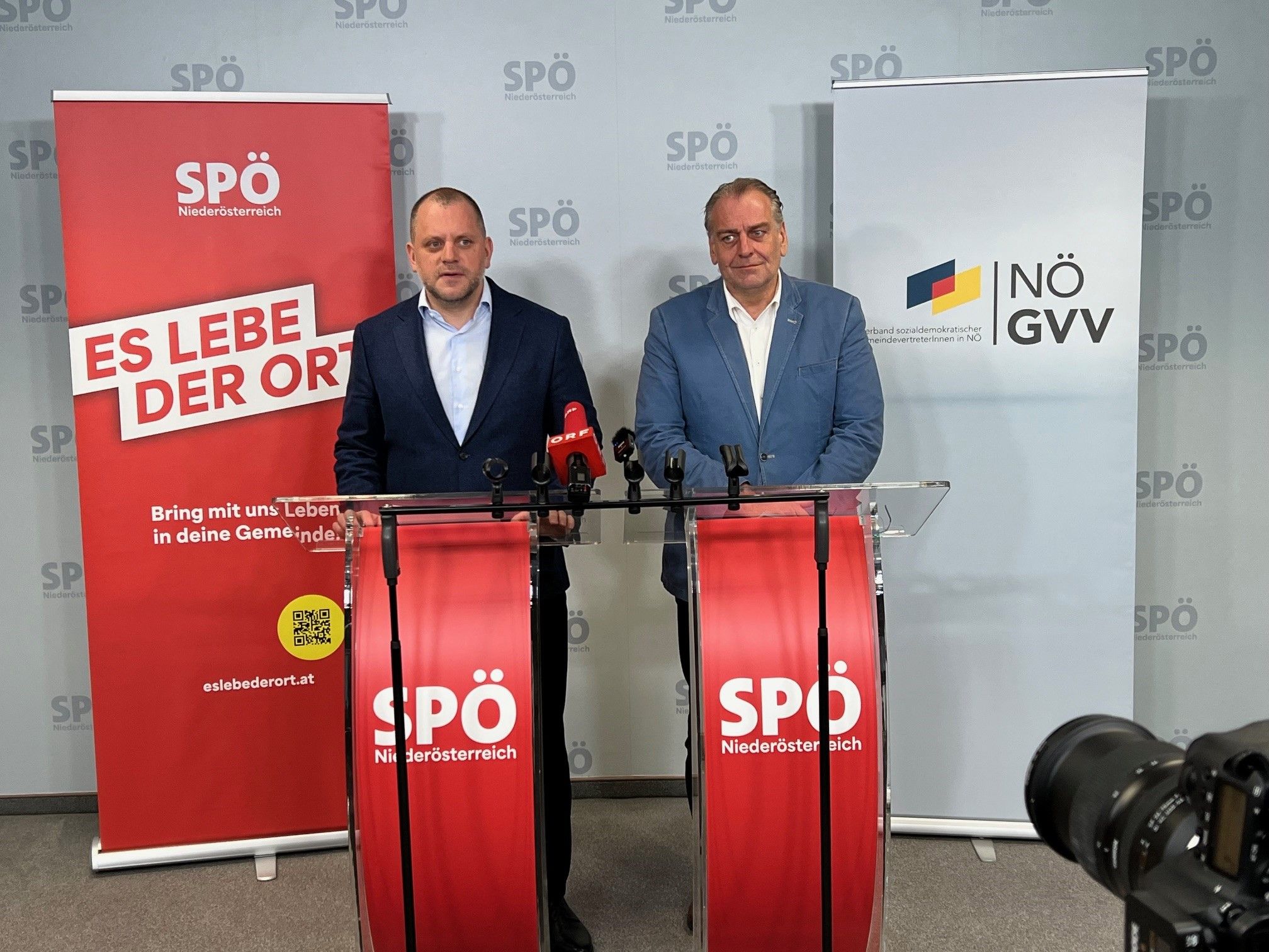 NÖ-GVV-Präsident Andreas Kollross (r.) und SPÖ-NÖ-Landesgeschäftsführer Wolfgang Zwander
