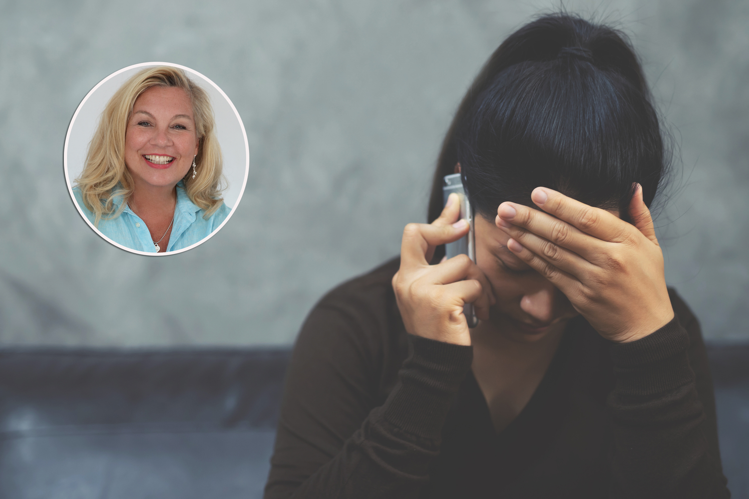 FEM.A-Obfrau Andrea Czak (l.) macht Betroffene wie Luise H. anlässlich der 