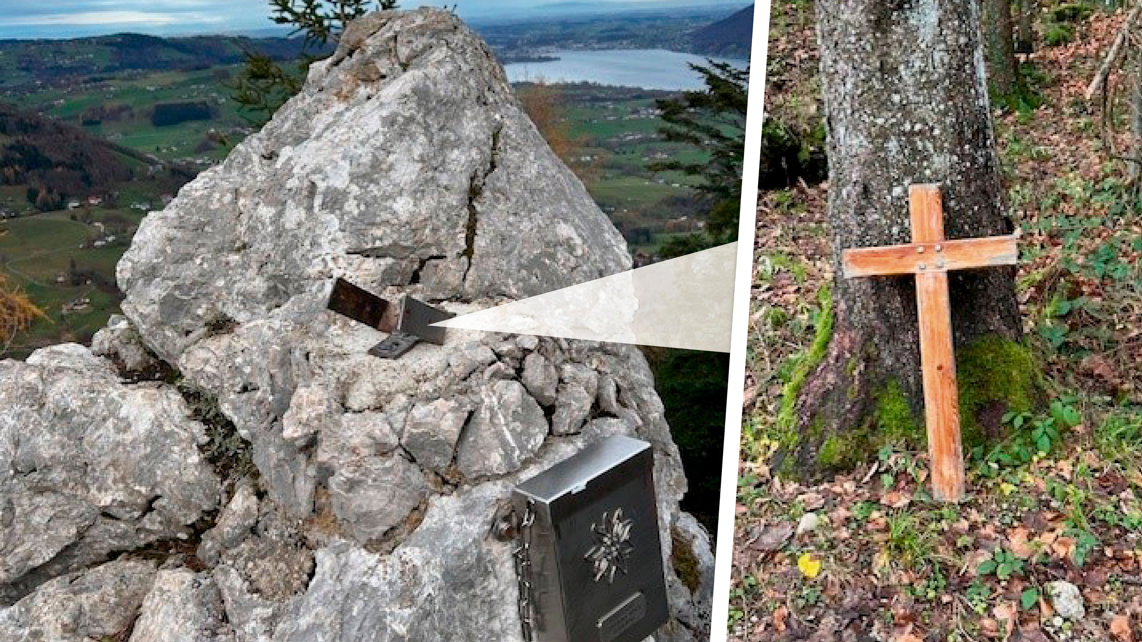 Am Lärlkogel in Traunkirchen (Bez. Gmunden) wurde ein Gipfelkreuz gewaltsam entfernt.