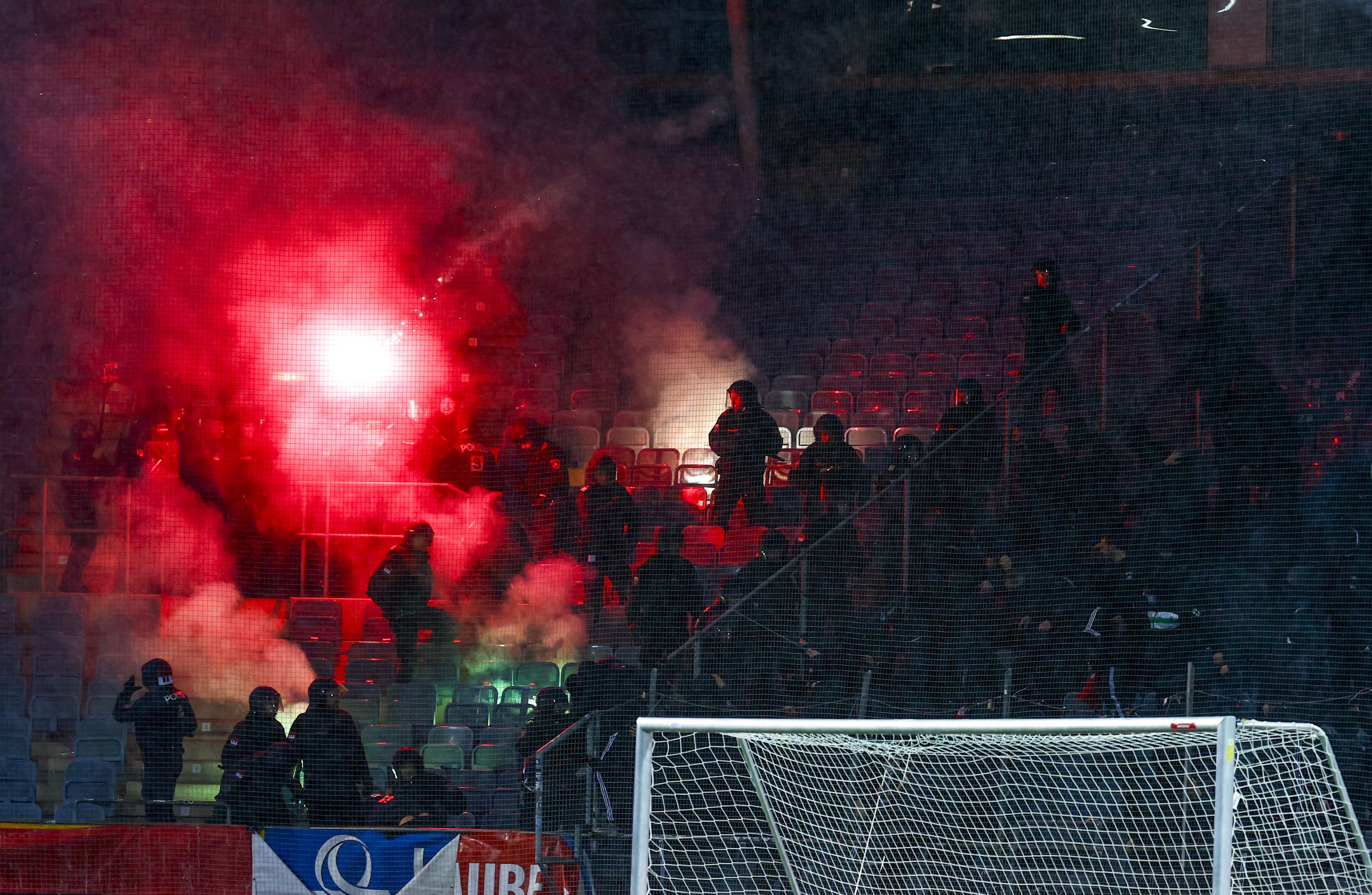 Das Cup-Derby 2023 zwischen dem GAK und Sturm Graz wurde von Ausschreitungen begleitet.