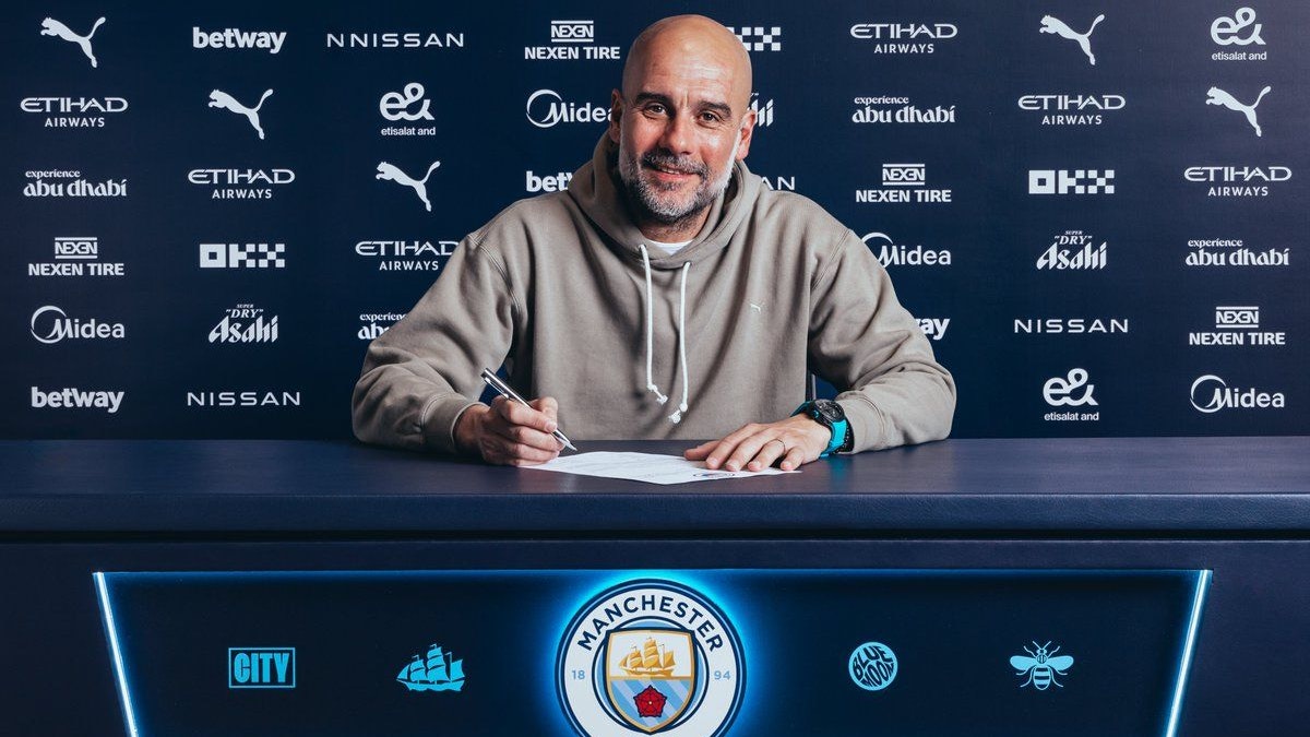 Star-Coach Pep Guardiola verlängert bei Manchester City. 