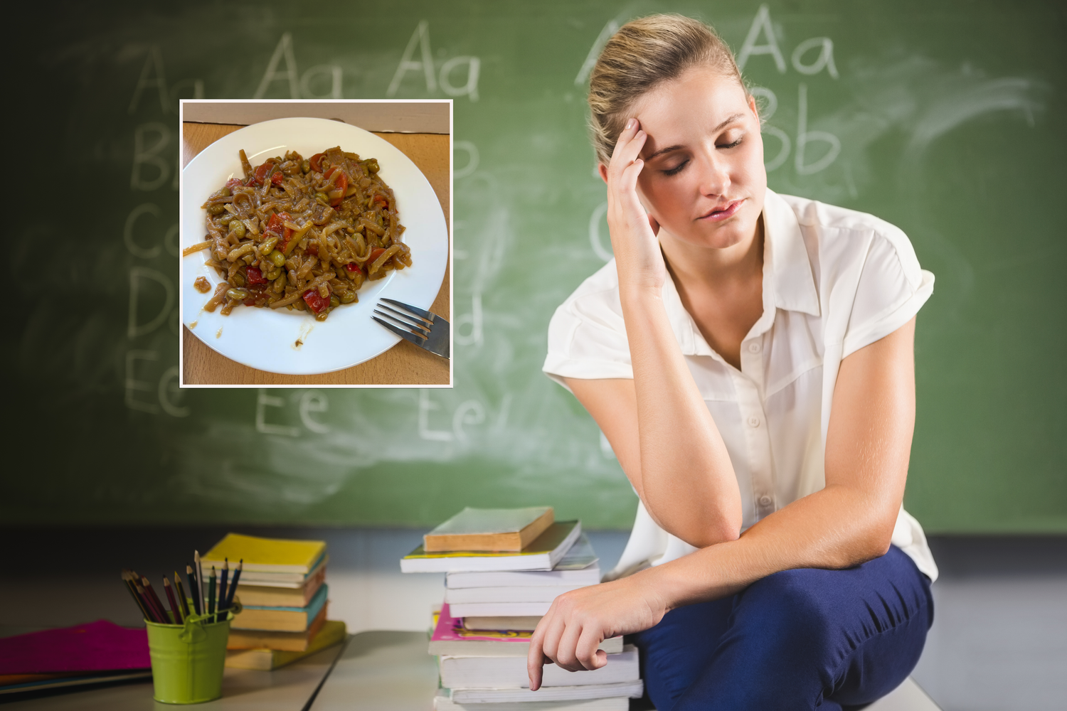 Lehrer an Wiener Ganztagsschulen müssen für das Mittagessen bezahlen, das von den Kindern übrig bleibt. Appetitlich ist das oft nicht, wie die asiatische Nudelpfanne in einer Wiener Volksschule (l.).