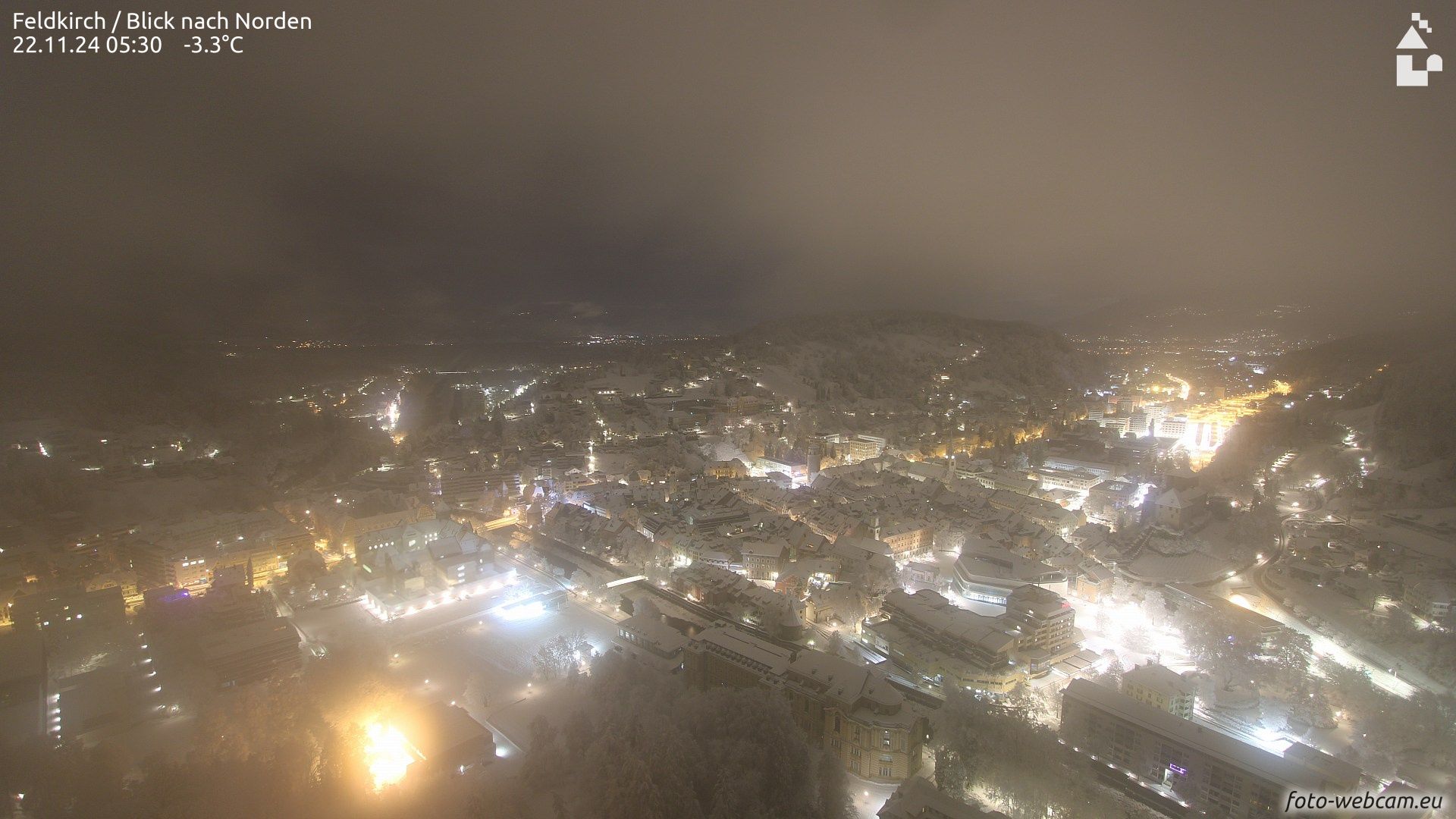 In der Nacht fielen in Vorarlberg Schneemassen vom Himmel. Im Bild: Feldkirch