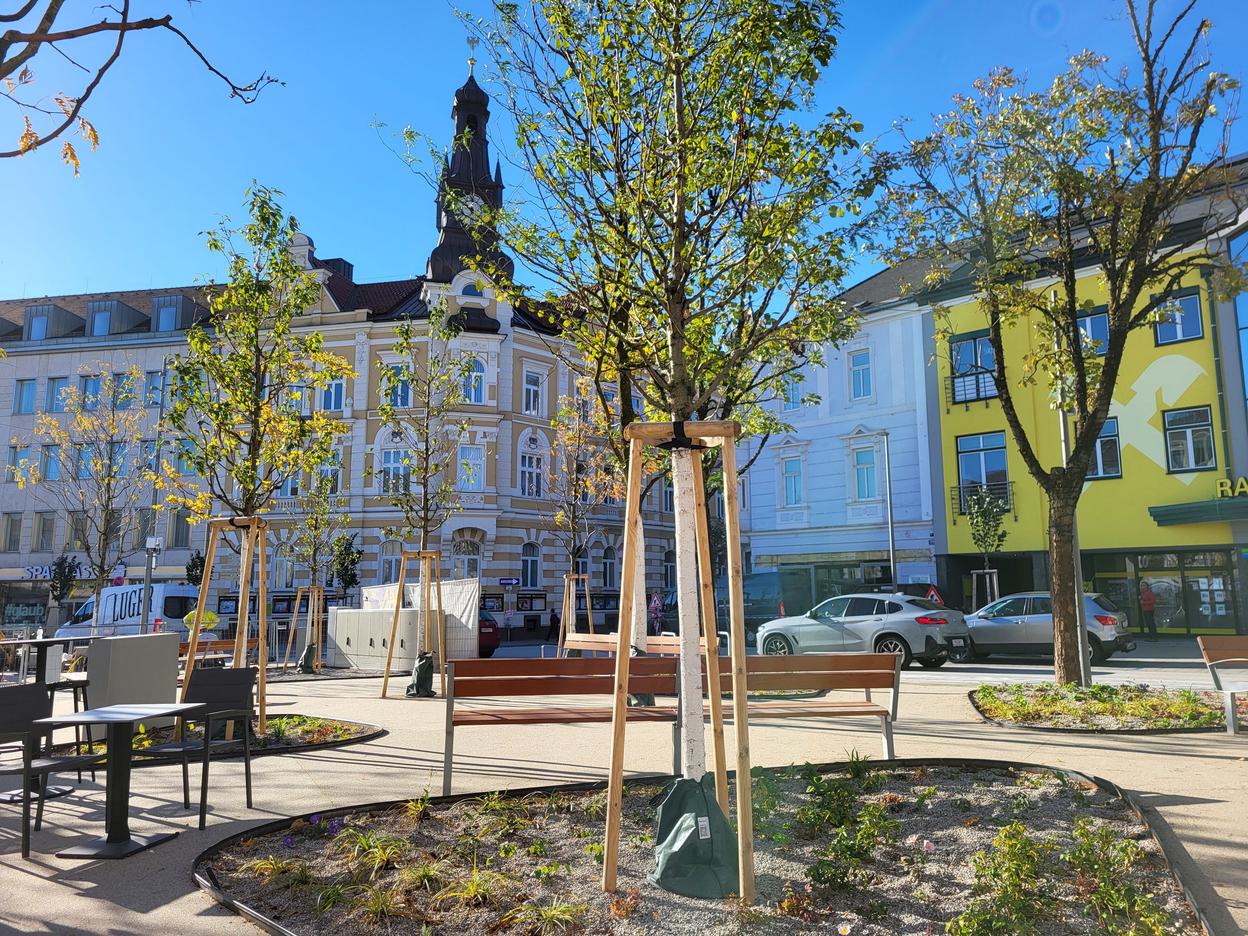 Von der Opposition kritisiert – der neue Hauptplatz in Amstetten