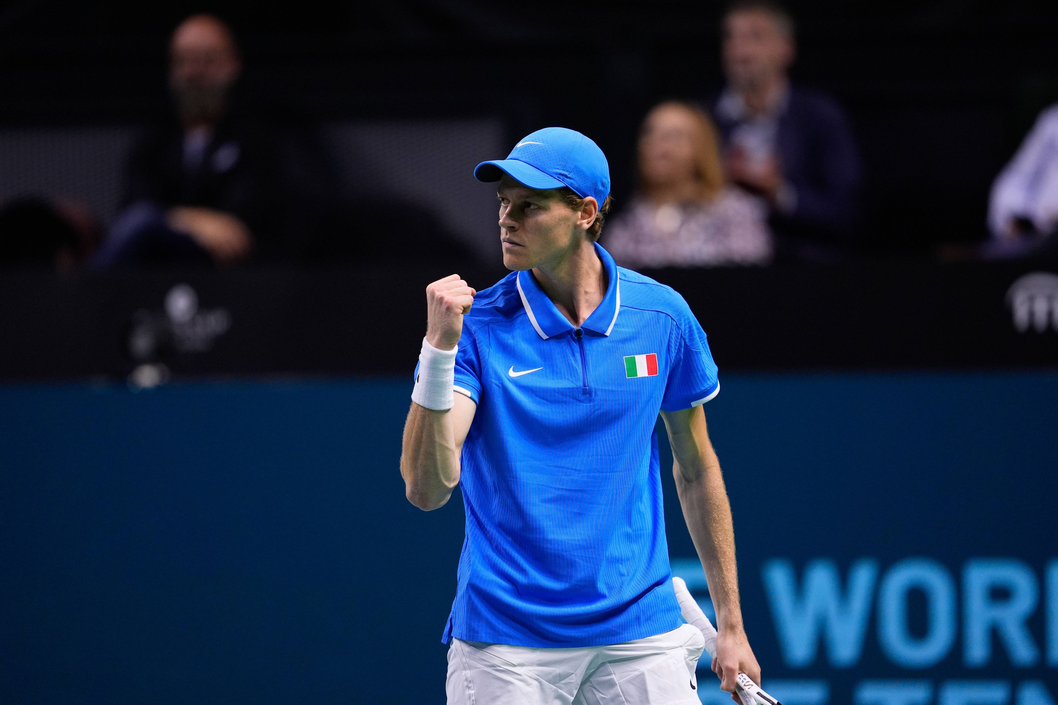 Jannik Sinner jubelt im Davis Cup