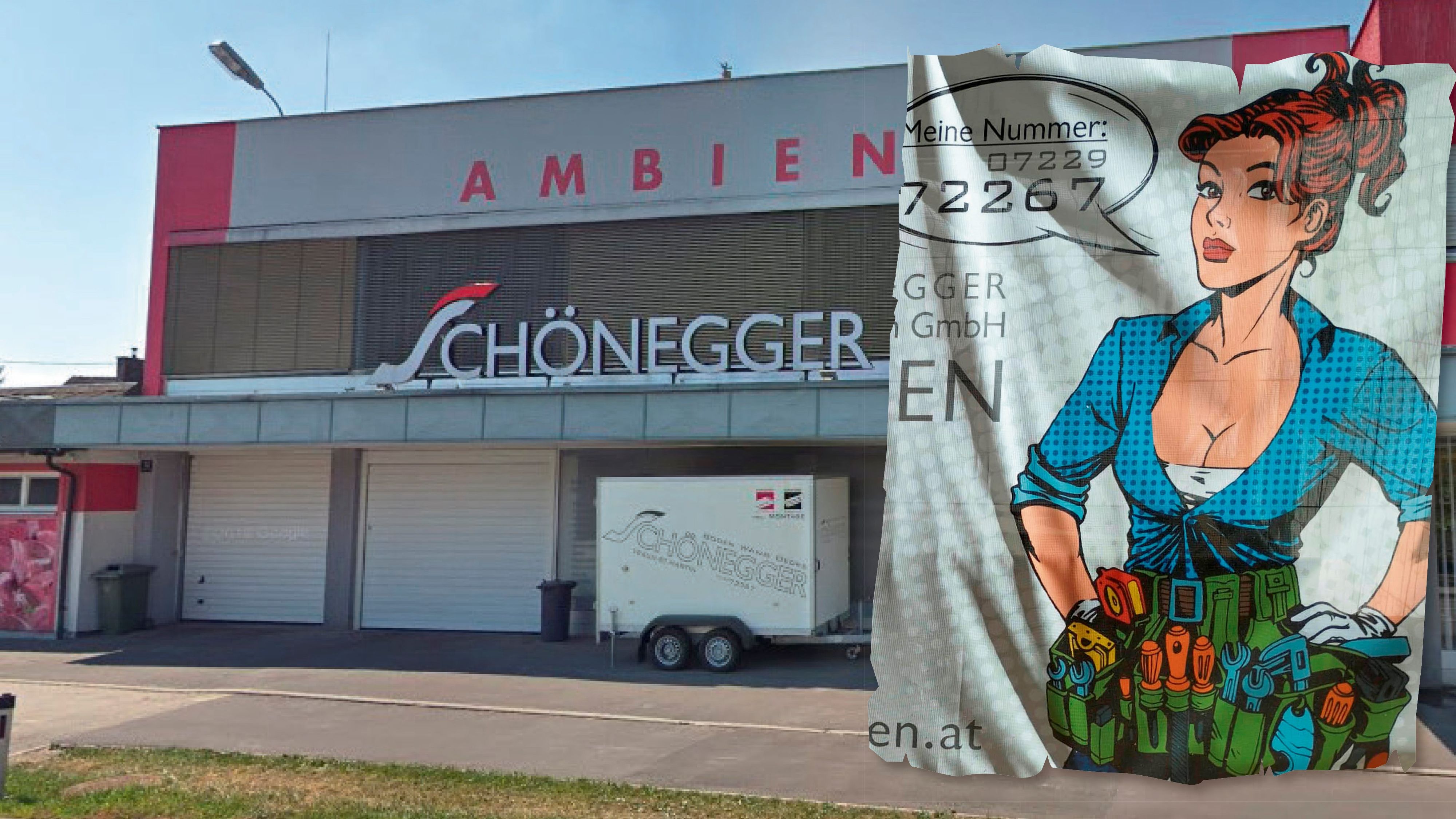 Ein Sanierungsunternehmen warb mit diesem Plakat. Jetzt hat es sich entschuldigt.