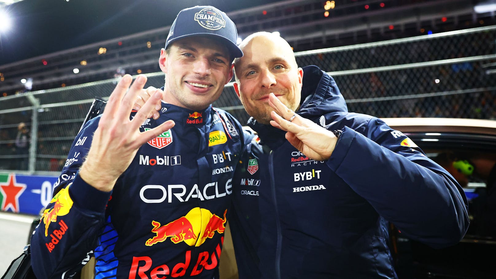 Max Verstappen mit seinem Renningenieur Gianpiero Lambiase