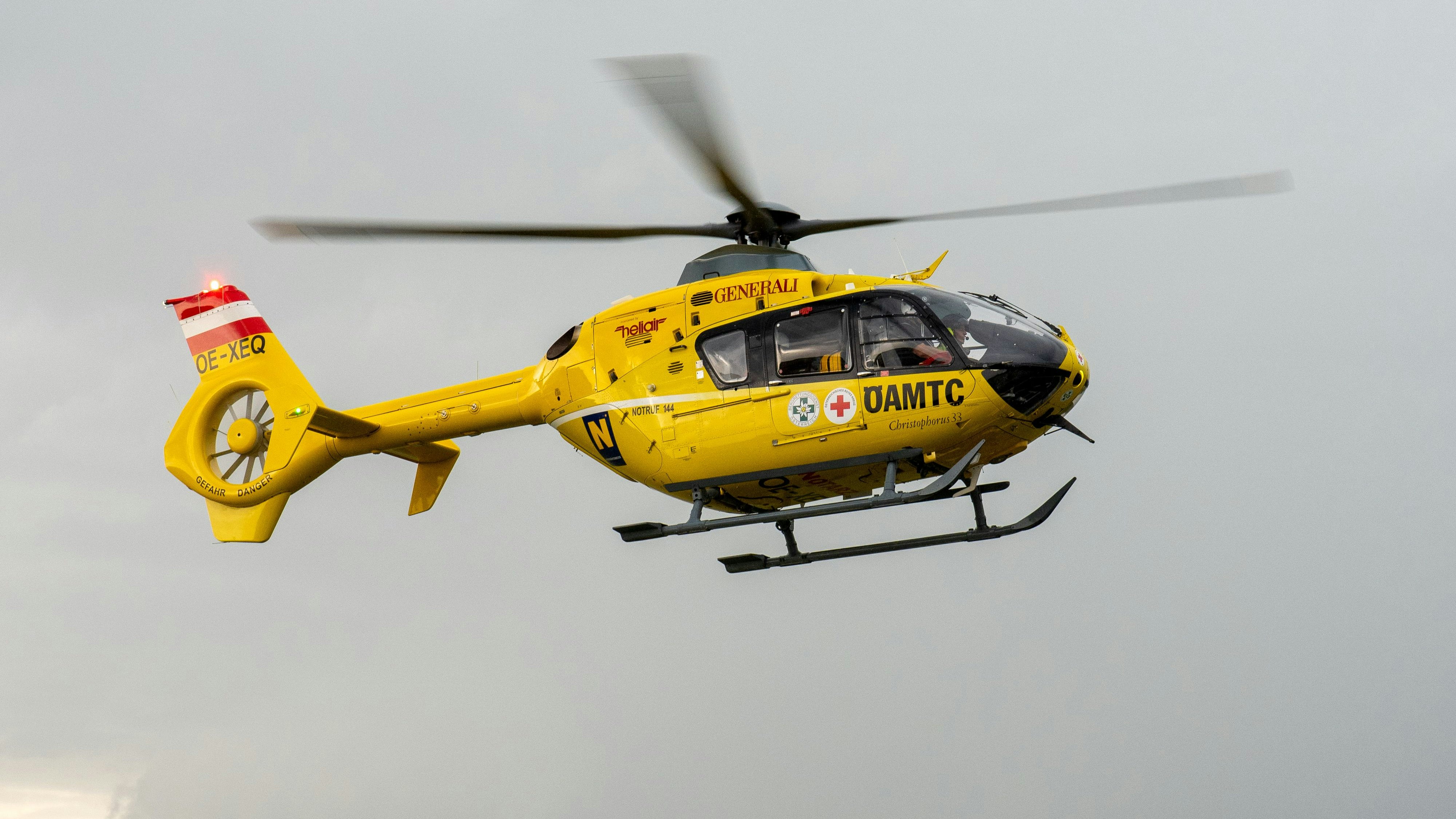 Blick auf einen ÖAMTC-Rettungshubschrauber "Christophorus". (Symbolbild)