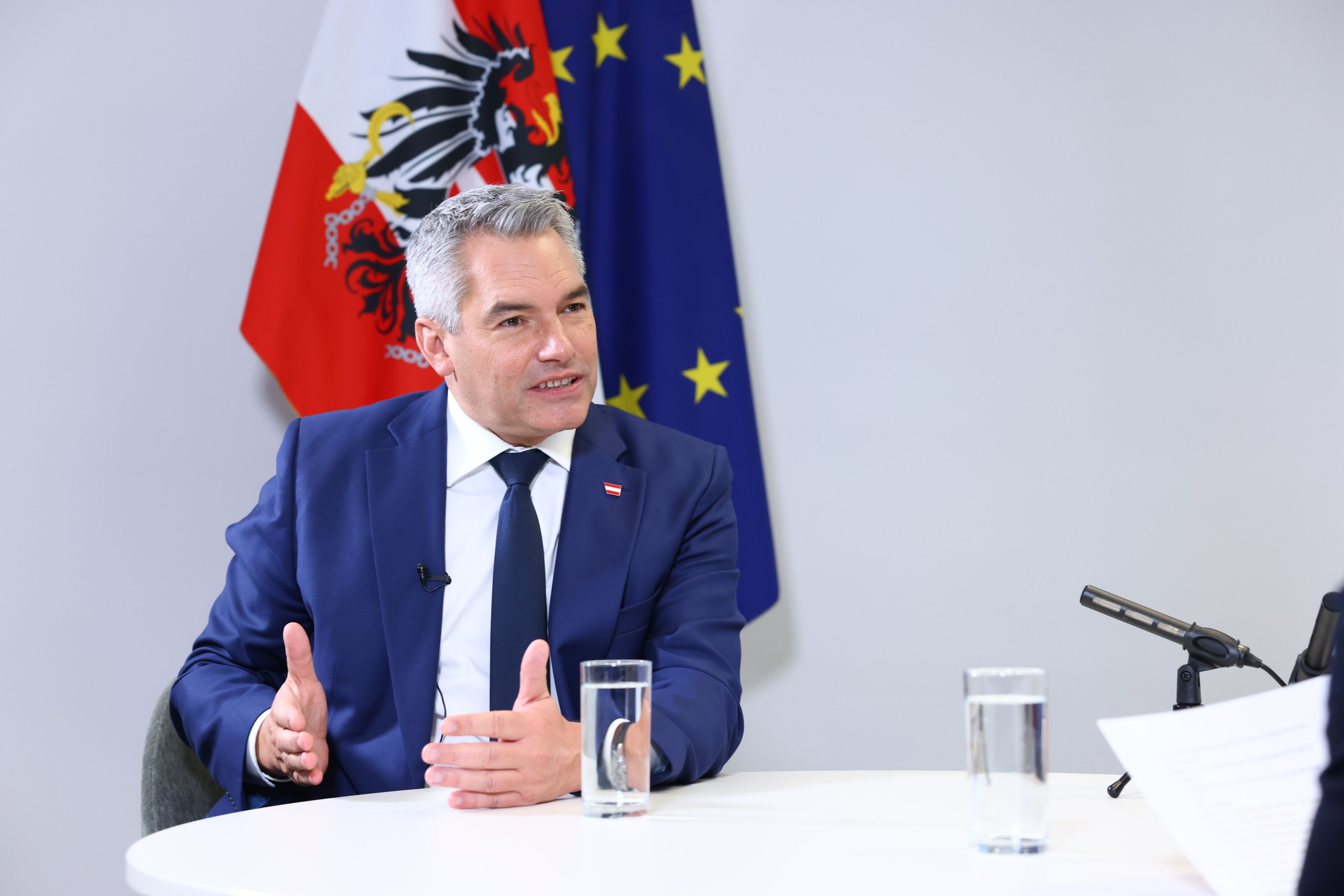 Bundeskanzler Karl Nehammer (VP) im <em>