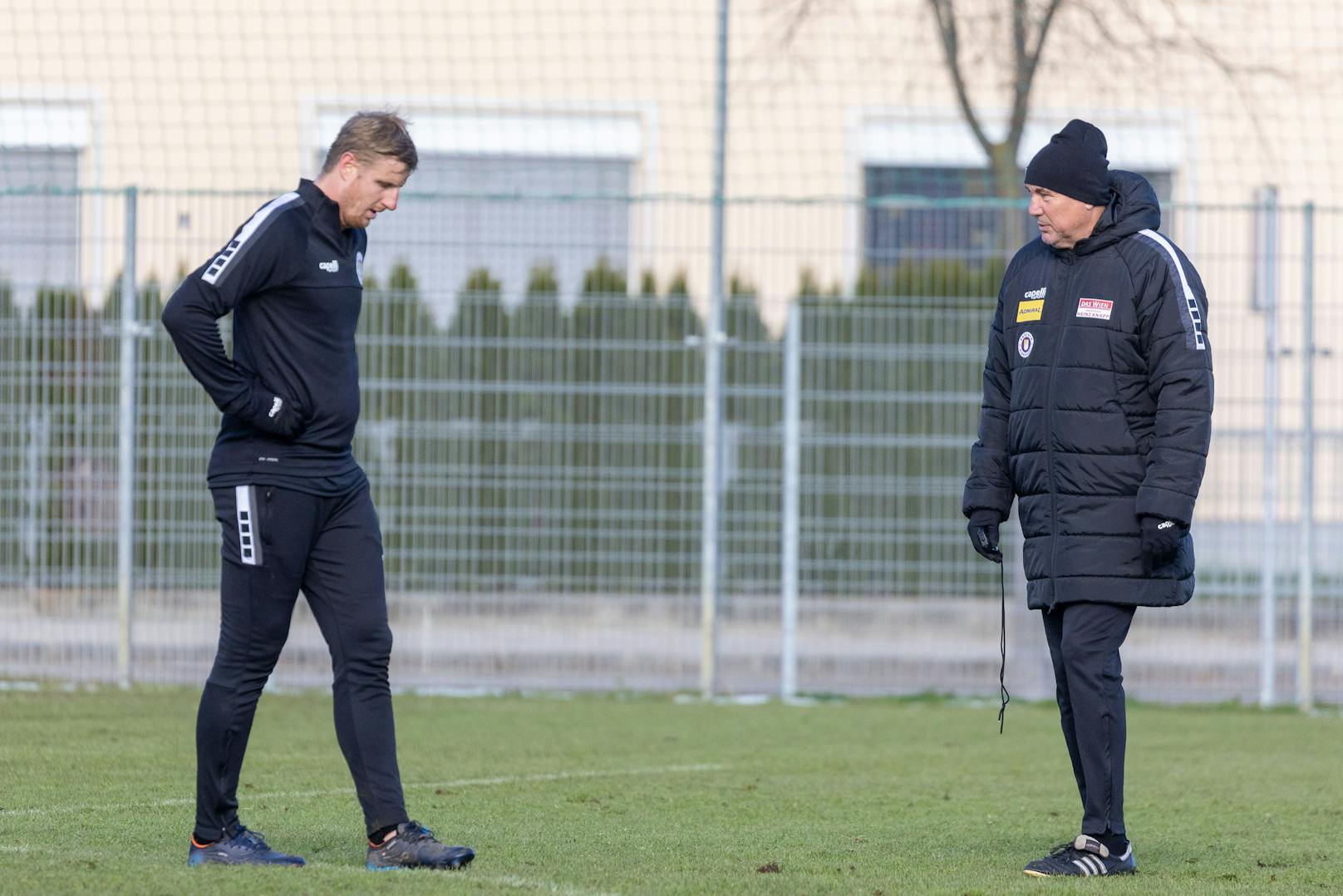 Martin Hinteregger und Peter Pacult beim ersten gemeinsamen Klagenfurt-Training am 26.11.