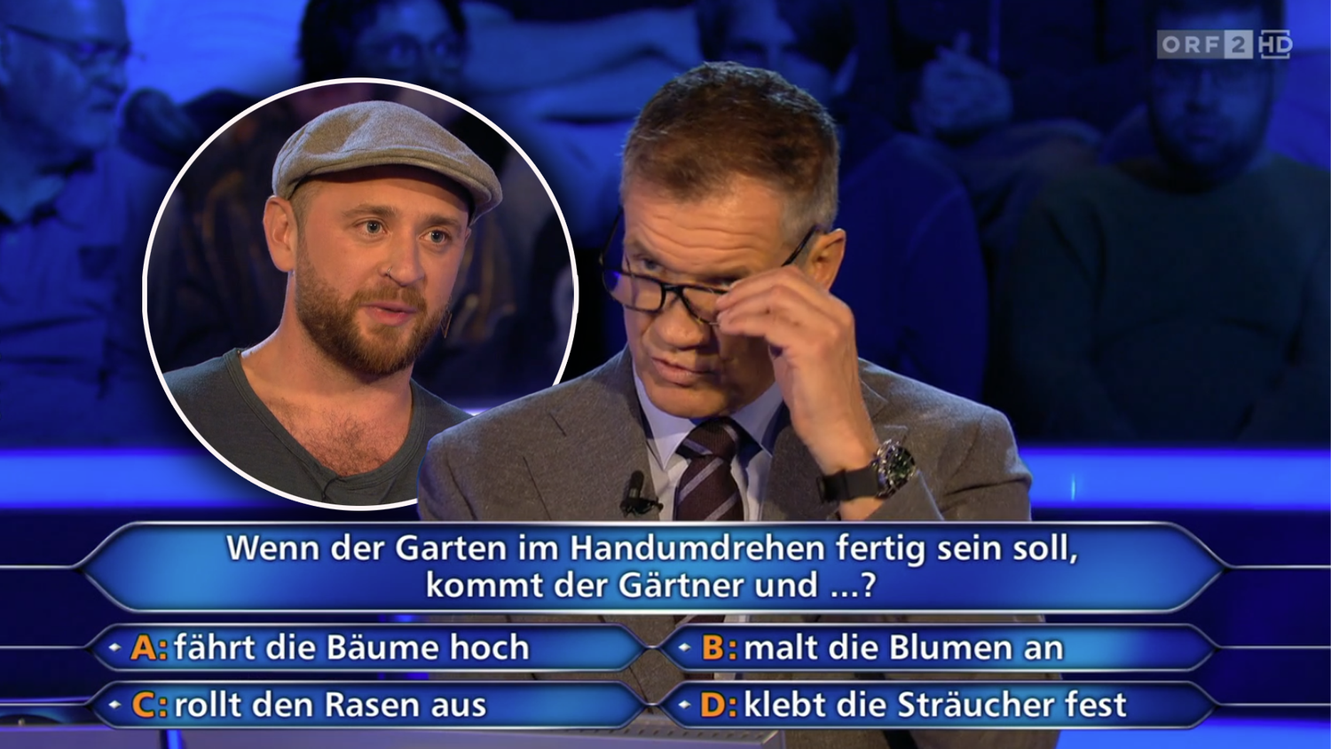 Assinger kann nicht glauben, welche Antwortmöglichkeit Jakob auswählen möchte.