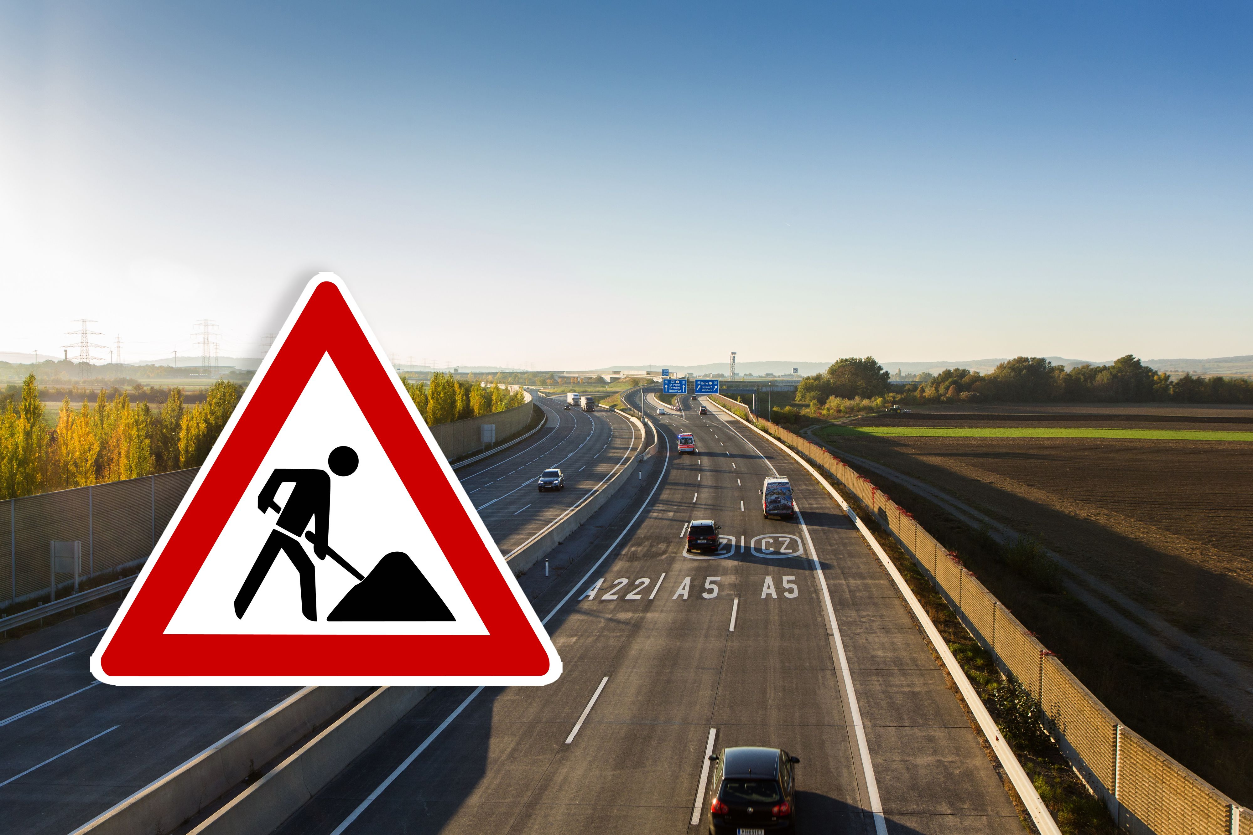 Von 2. bis 5. Dezember wird auf der A5 Richtung Brünn gebaut.