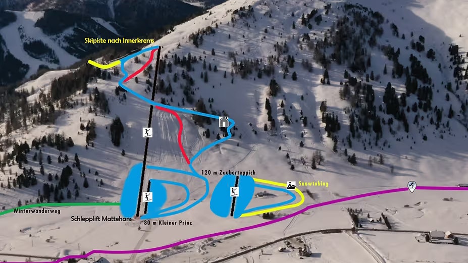 Im familienfreundlichen Skigebiet Schönfeld im Thomatal scheint ein wenig die Zeit stehen geblieben zu sein.