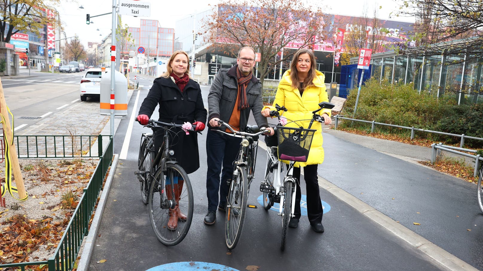 Neuer Zwei-Richtungs-Radweg bei der Wiener Stadthalle