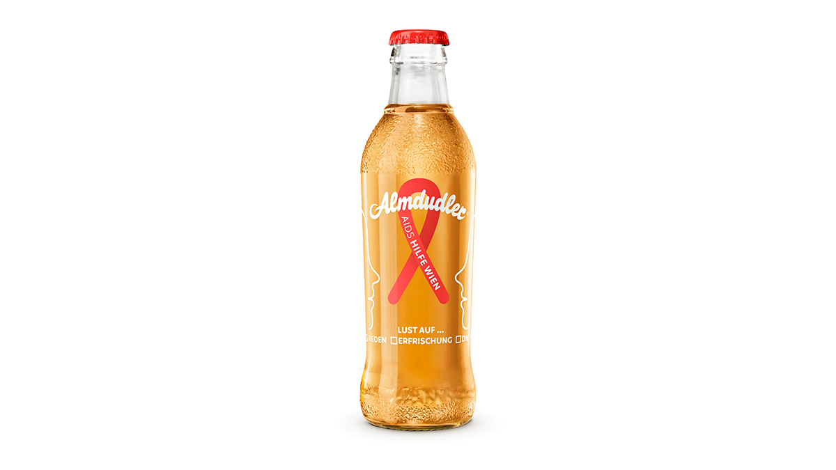 Die "Almdudler Limited Edition" ist ab Sonntag im Almdudler Webshop erhältlich. Der gesamte Erlös geht an die Aids Hilfe Wien.