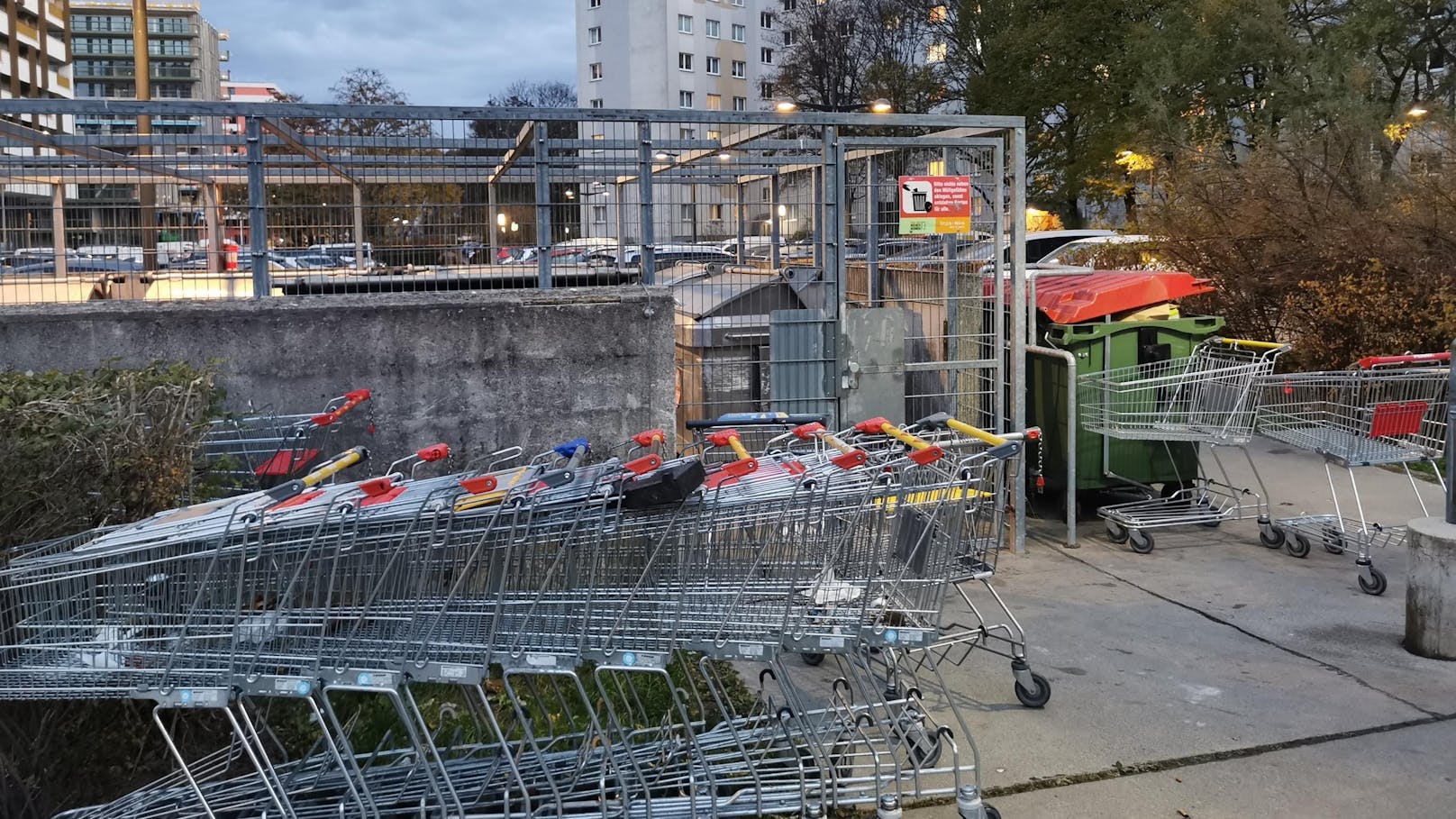 Gestohlene Einkaufswagerl machen den Supermärkten zu schaffen.