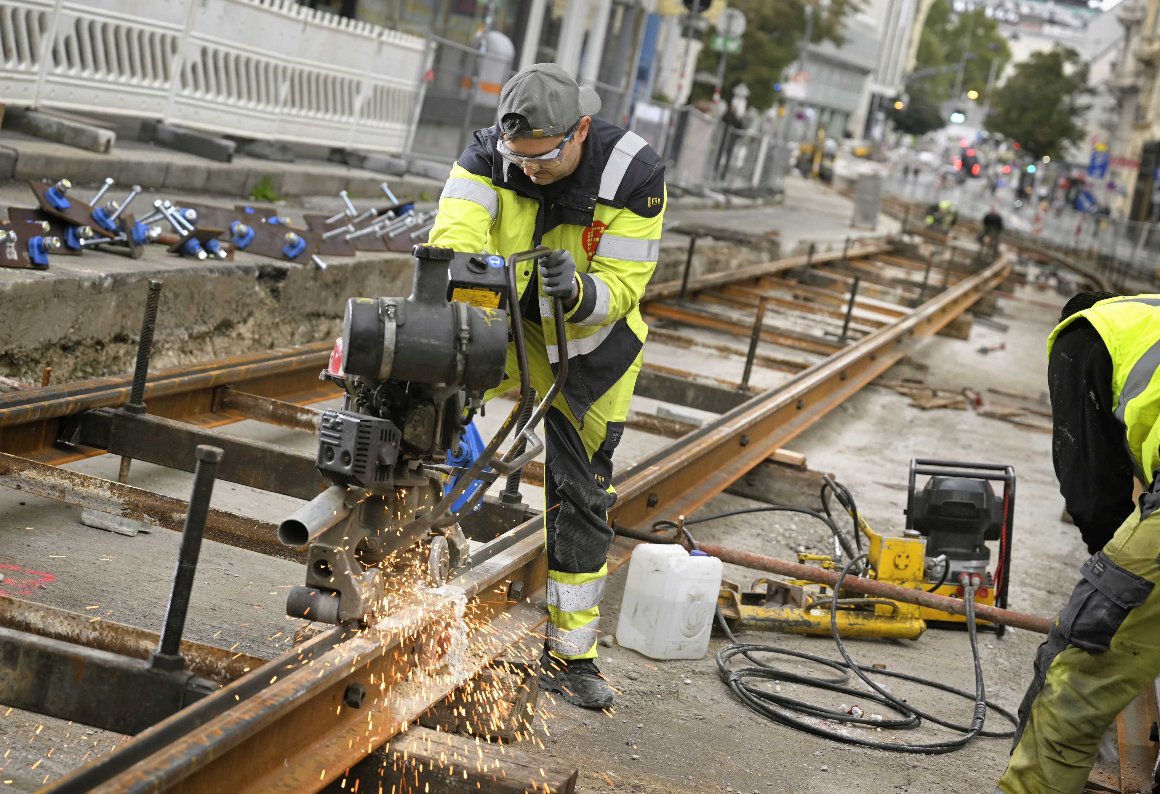 Gleisbau in der Wiedner Hauptstraße ist bereits abgeschlossen. 