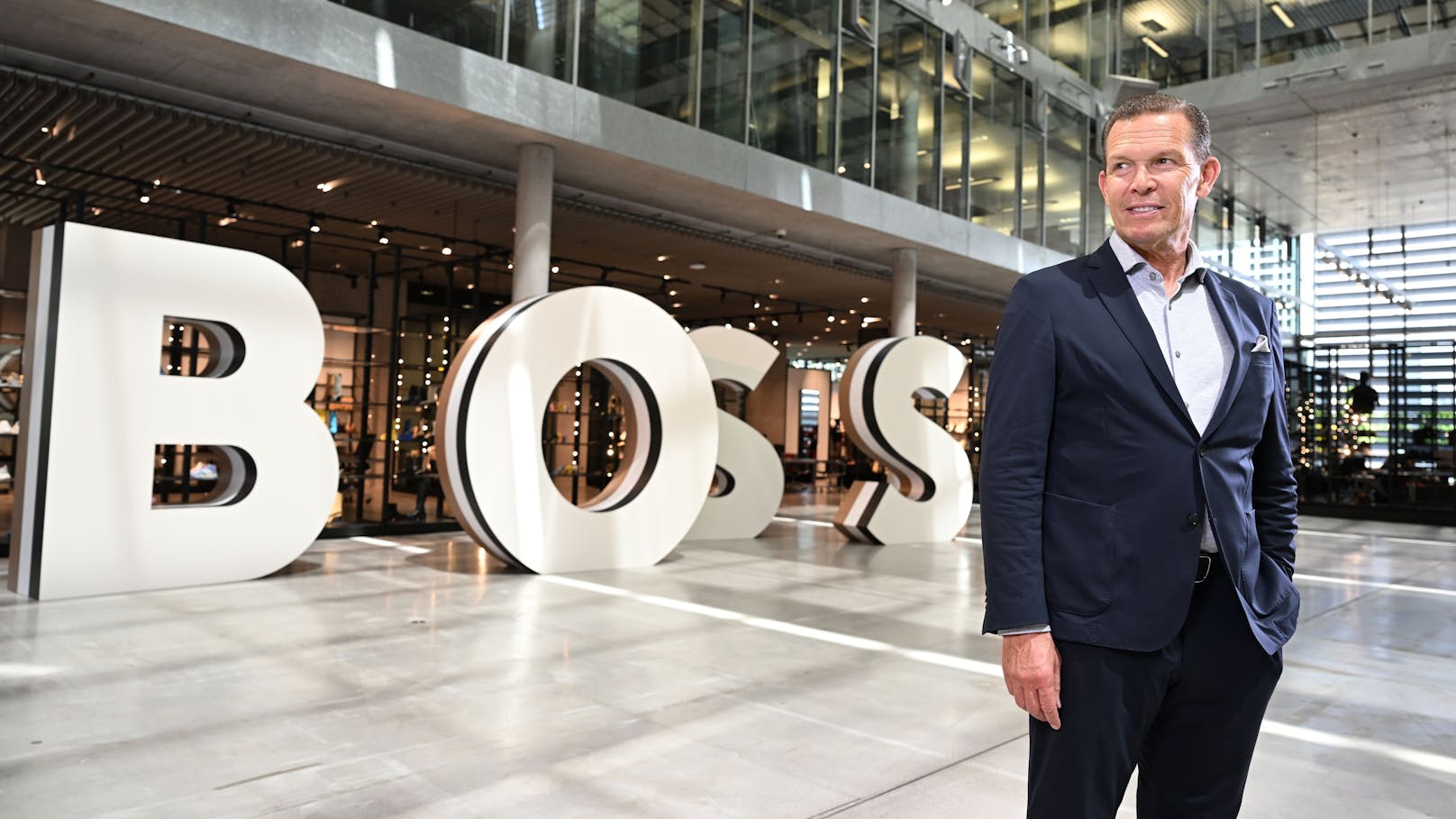 Im Fokus: <strong>Daniel Grieder</strong>, CEO von Hugo Boss, im Hauptquartier in Metzingen.