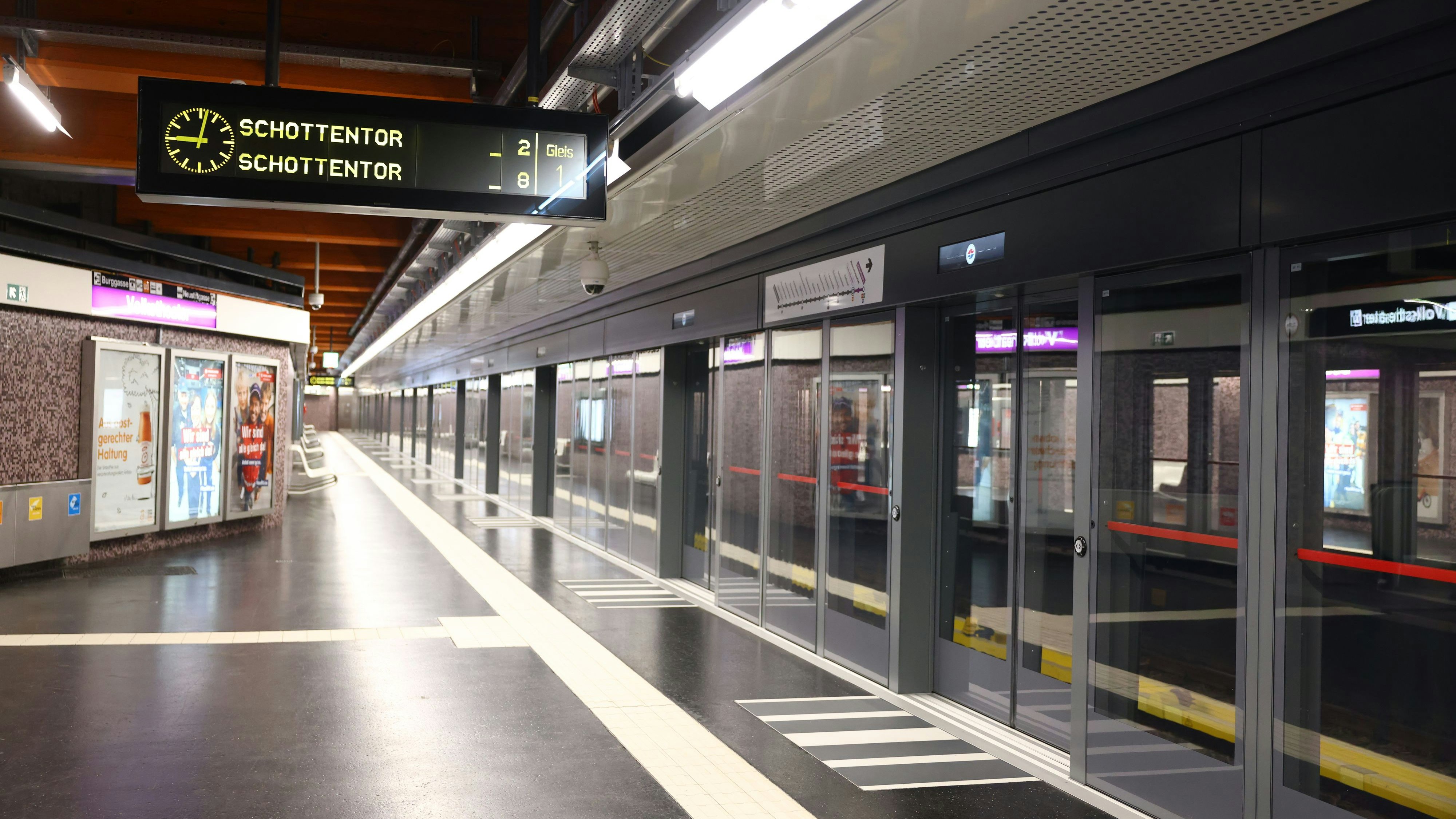 So sieht die neue U2-Stammstrecke aus (Station Volkstheater).