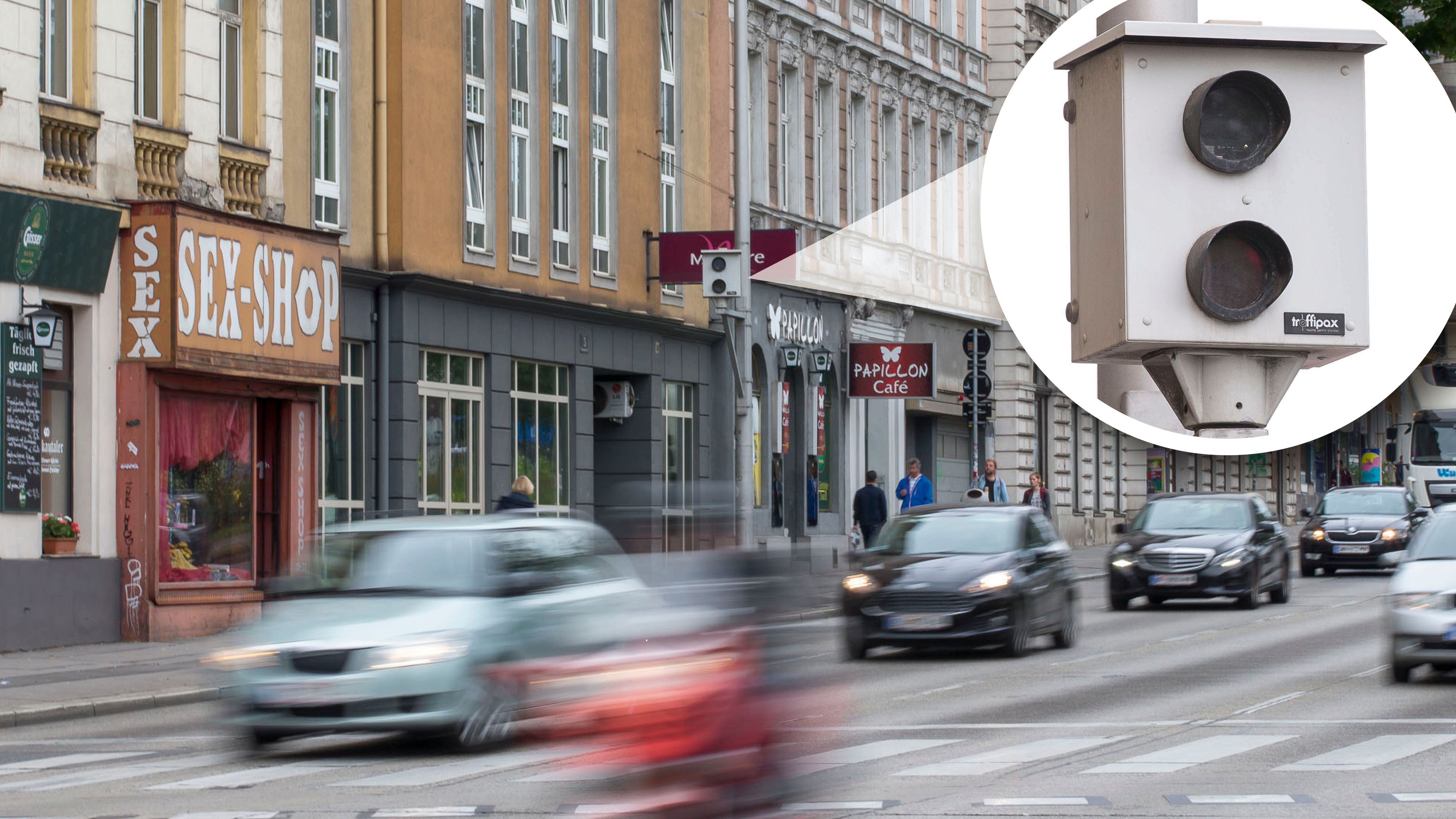 Der Rotlicht-Blitzer am Neubaugürtel knapp vor dem Wiener Westbahnhof ist Wiens 