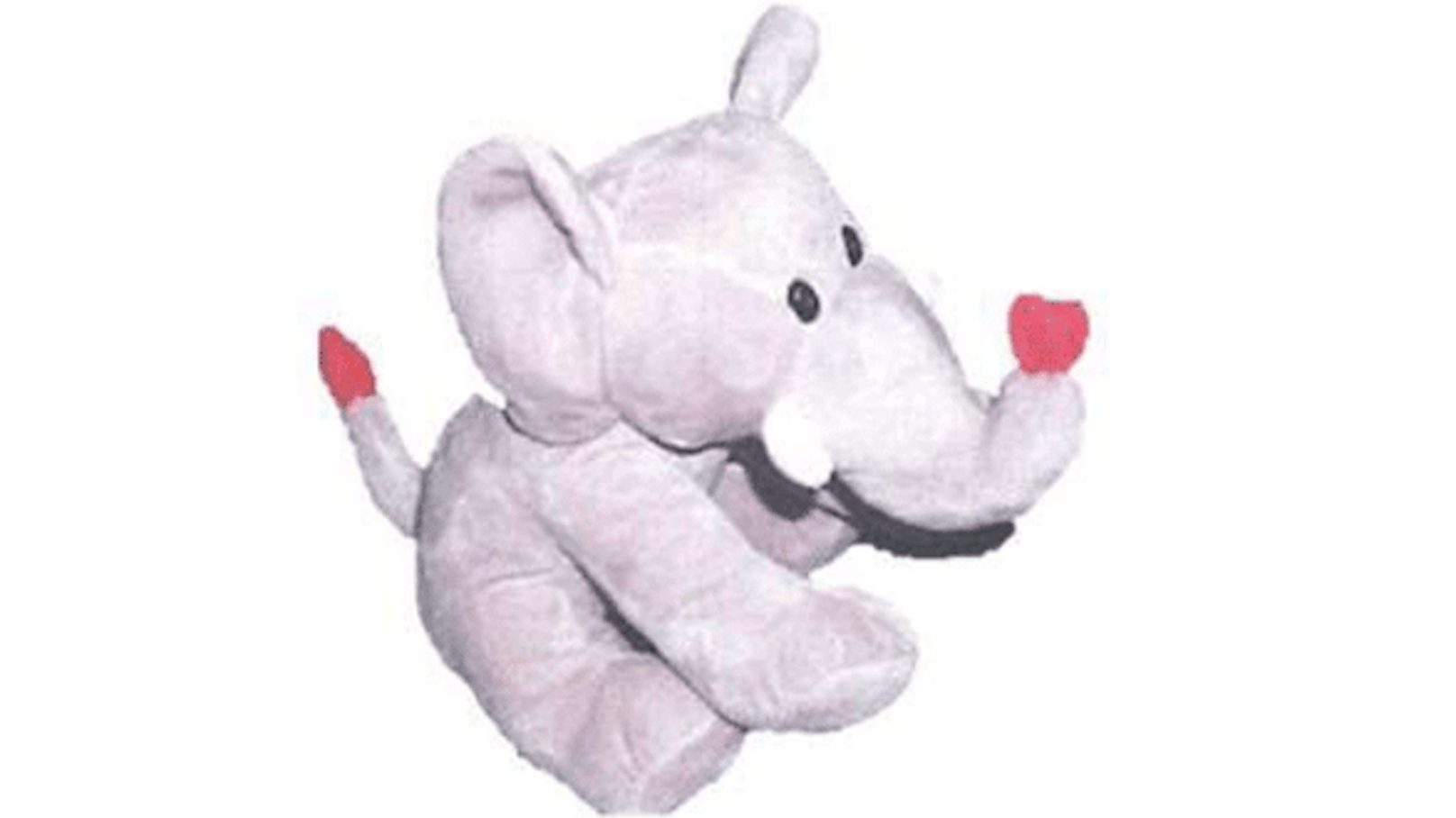 Tedi ruft das Kucheltier "Kuschelfreund Elefant mit Herz 20 cm" zurück.