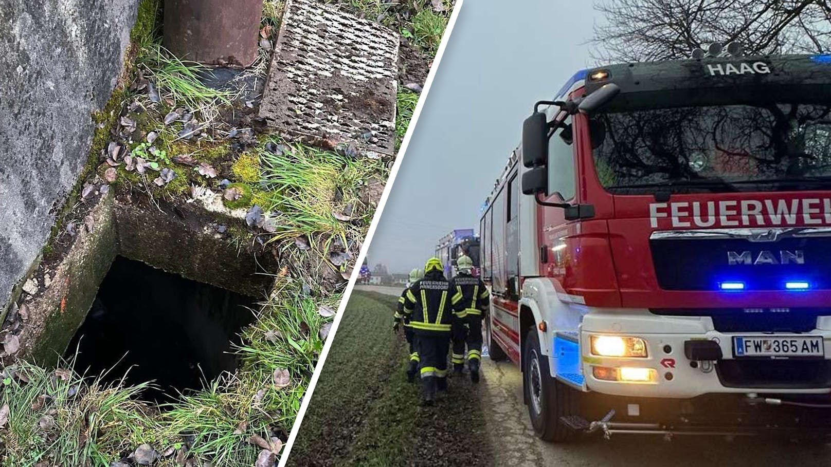 Sturz in 4 Meter tiefen Schacht – spektakuläre Rettung