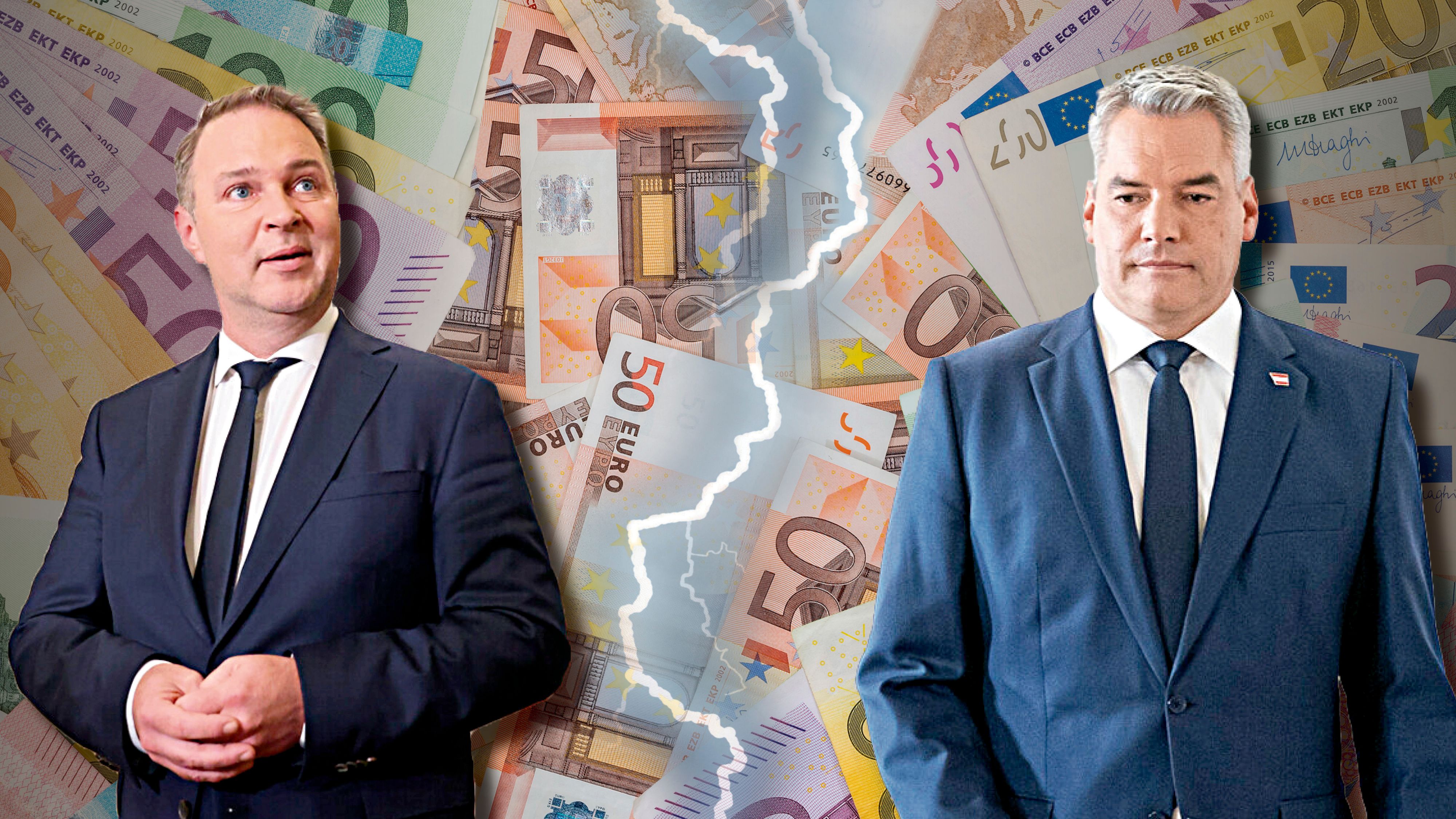 Der Streit um die Budgetsanierung droht den gemeinsamen Weg von ÖVP-Chef Nehammer und SPÖ-Obmann Babler zu blockieren