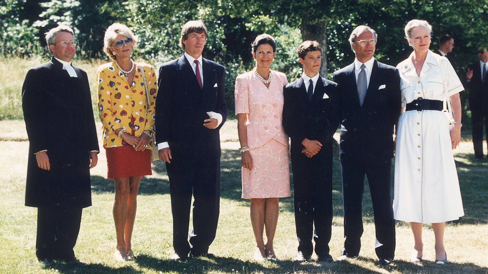 Prinzessin Birgitta (zweite von links) mit ihrem Bruder König Carl Gustaf (zweiter von rechts).