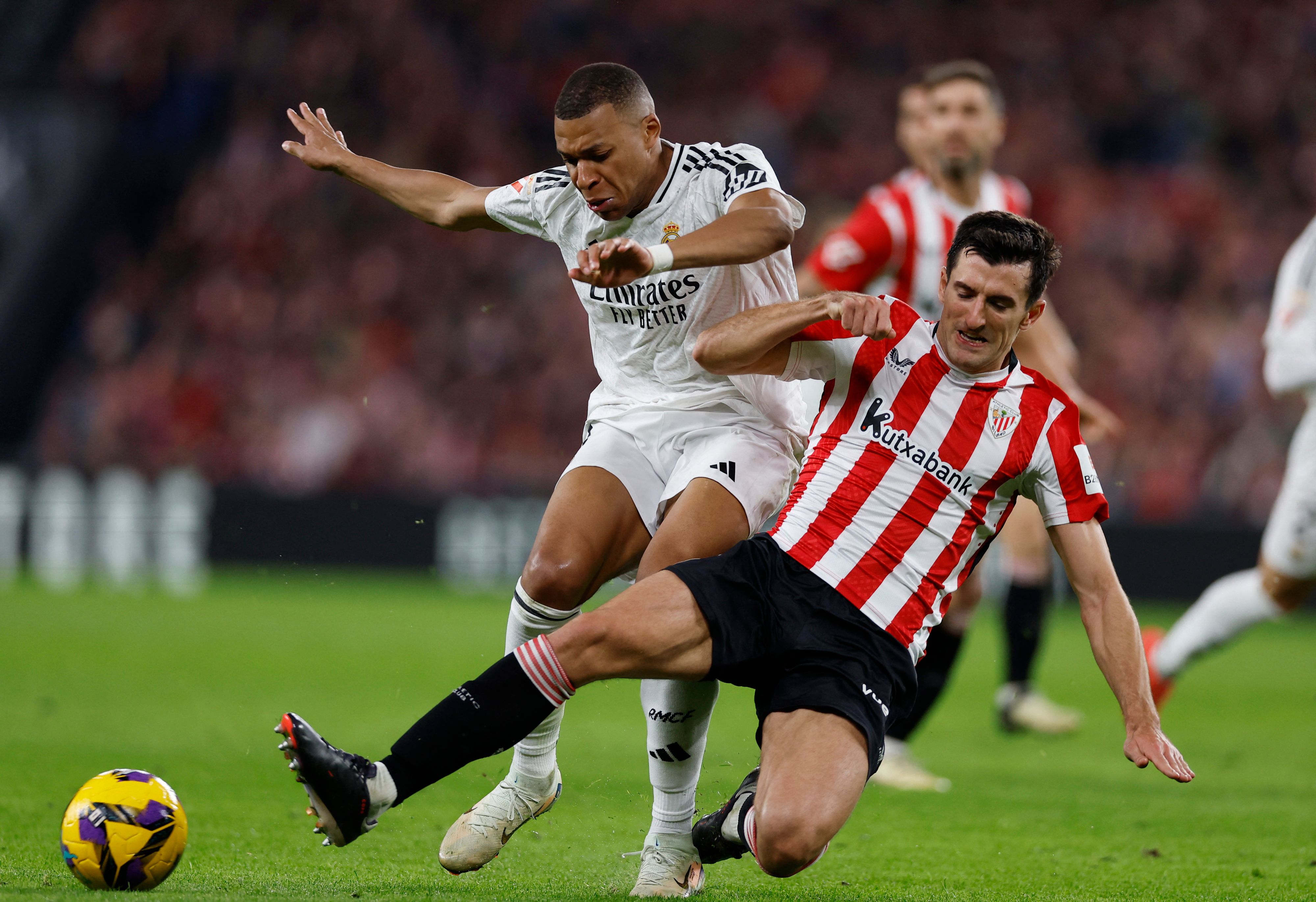 Real-Madrid-Star Kylian Mbappe gegen Athletic Bilbao. 