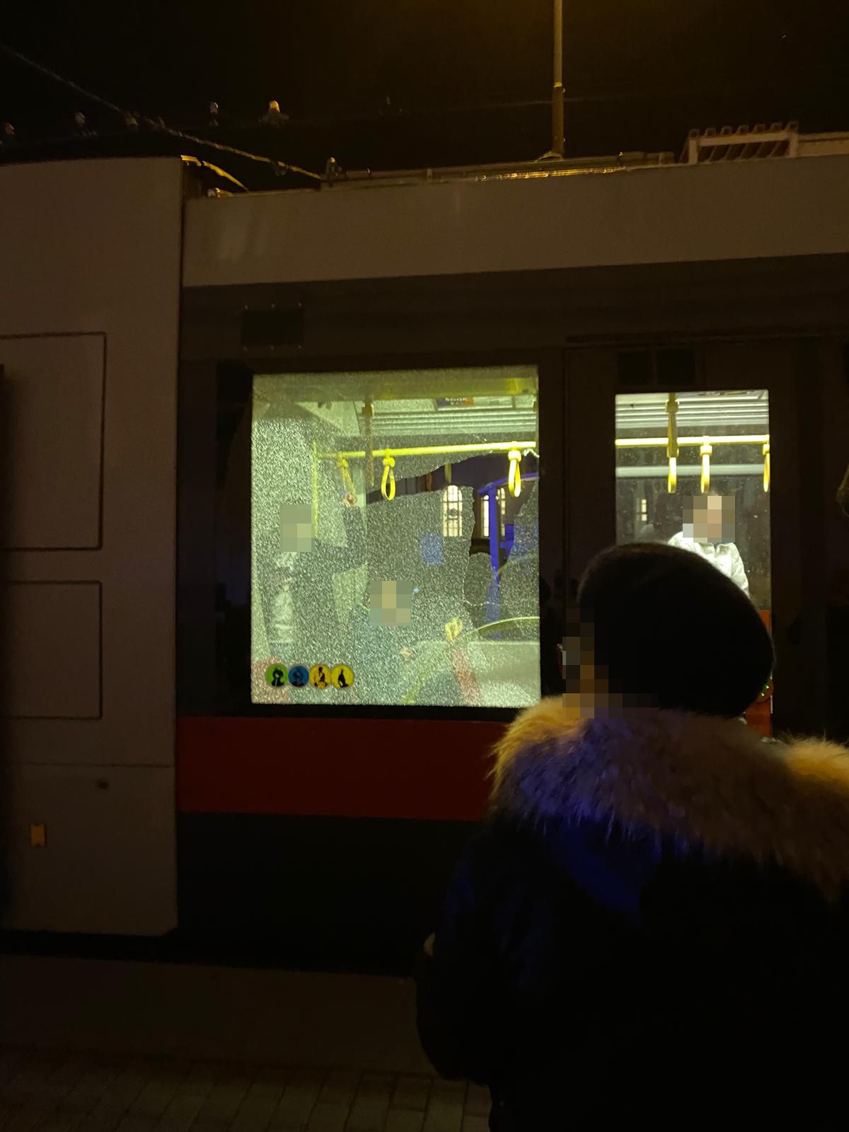 Das Fenster zerbrach bei dem Steinwurf.