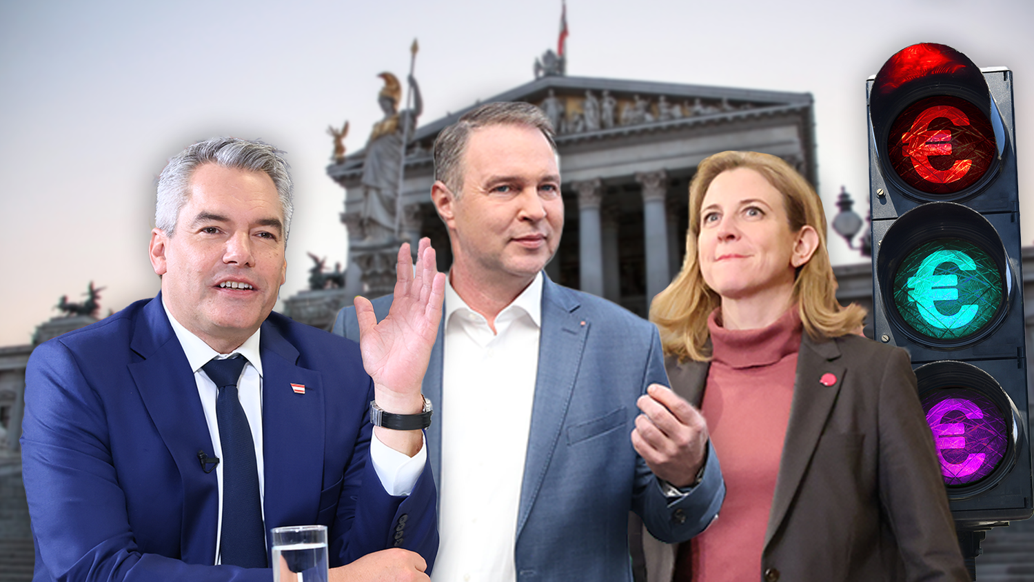 Am Mittwoch traten die Parteichefs der Austro-Ampel zum Runden Tisch zur Konjunktur zusammen.