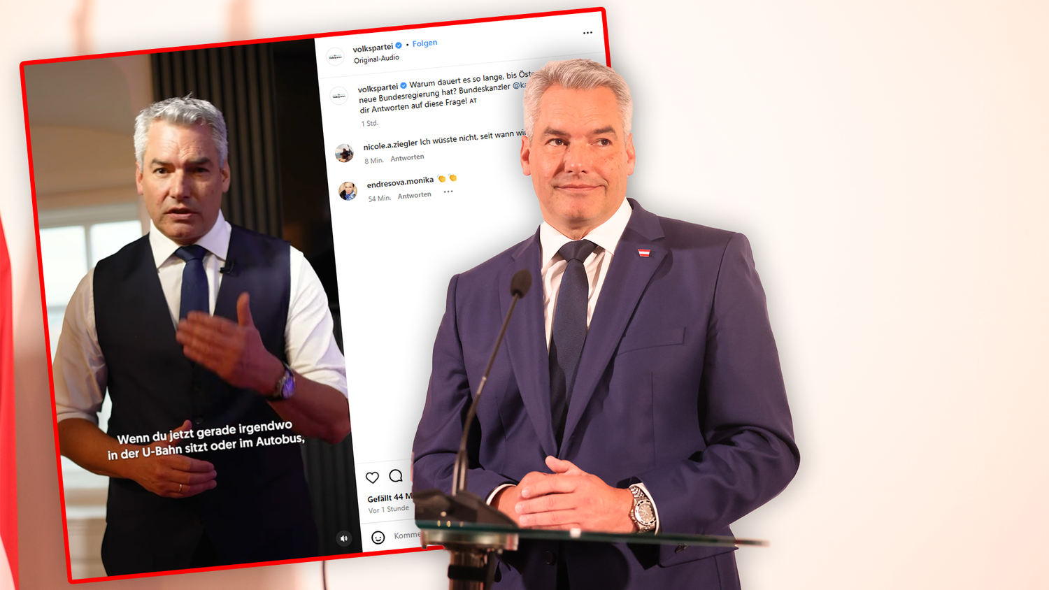 Bundeskanzler karl Nehammer erklärte am Donnerstag, warum die Gespräche mit SPÖ und NEOS so lange dauern.