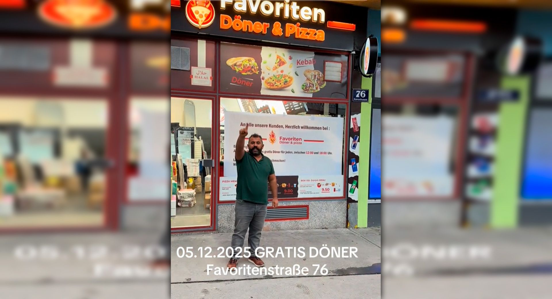 Mehmet Usta kündigt Gratis-Döner-Aktion an.