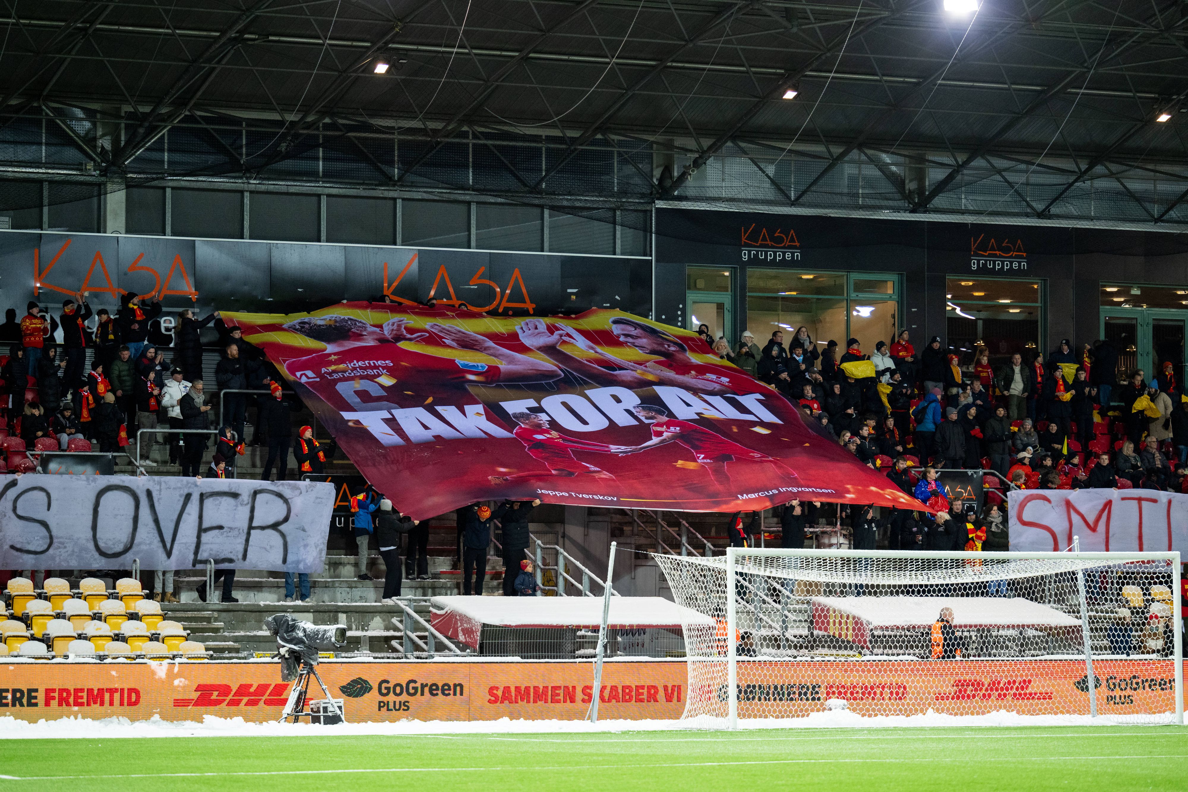 Nordsjaelland-Fans beim Spiel gegen Aarhus.