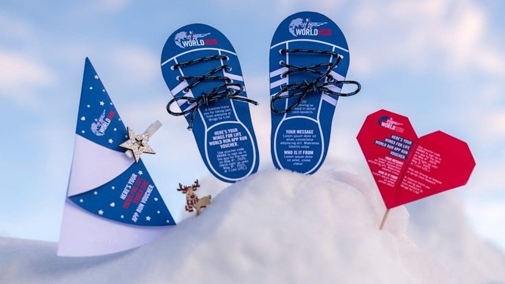 Weihnachtsgeschenk mit Herz: Do-It-Yourself Gutscheine für den Wings for Life World Run 2025.