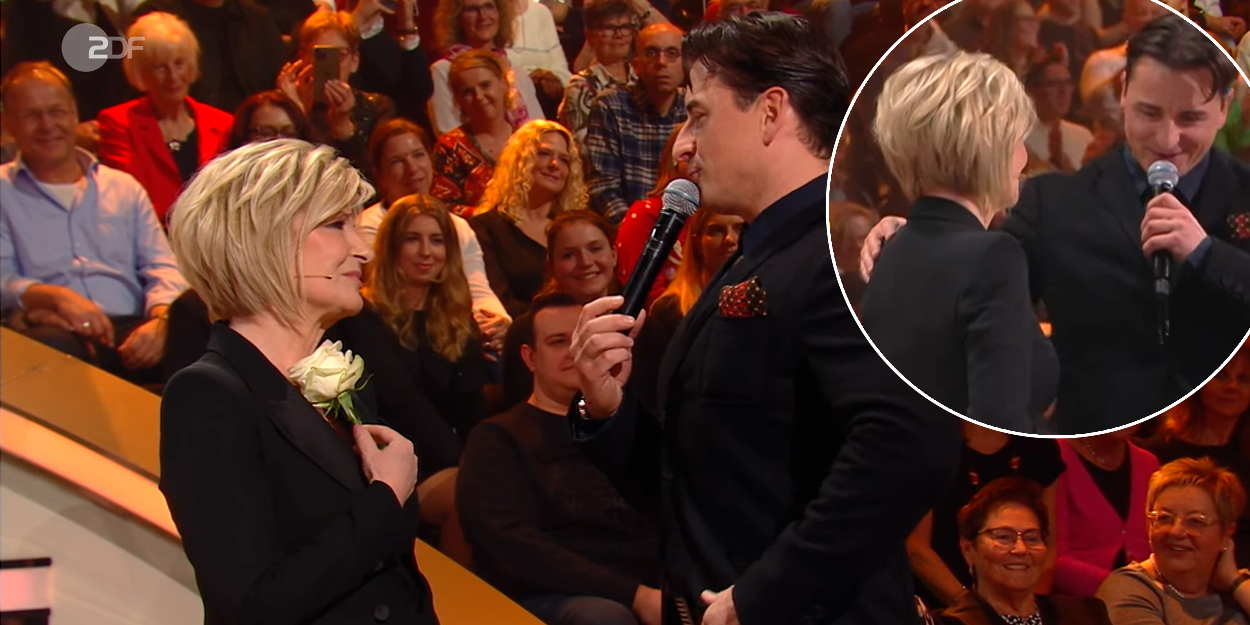 Gabalier nimmt Carmen Nebel in den Arm. 