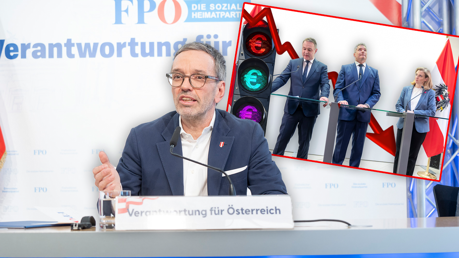 FPÖ-Chef Herbert Kickl rechnete mit der Austro-Ampel ab.