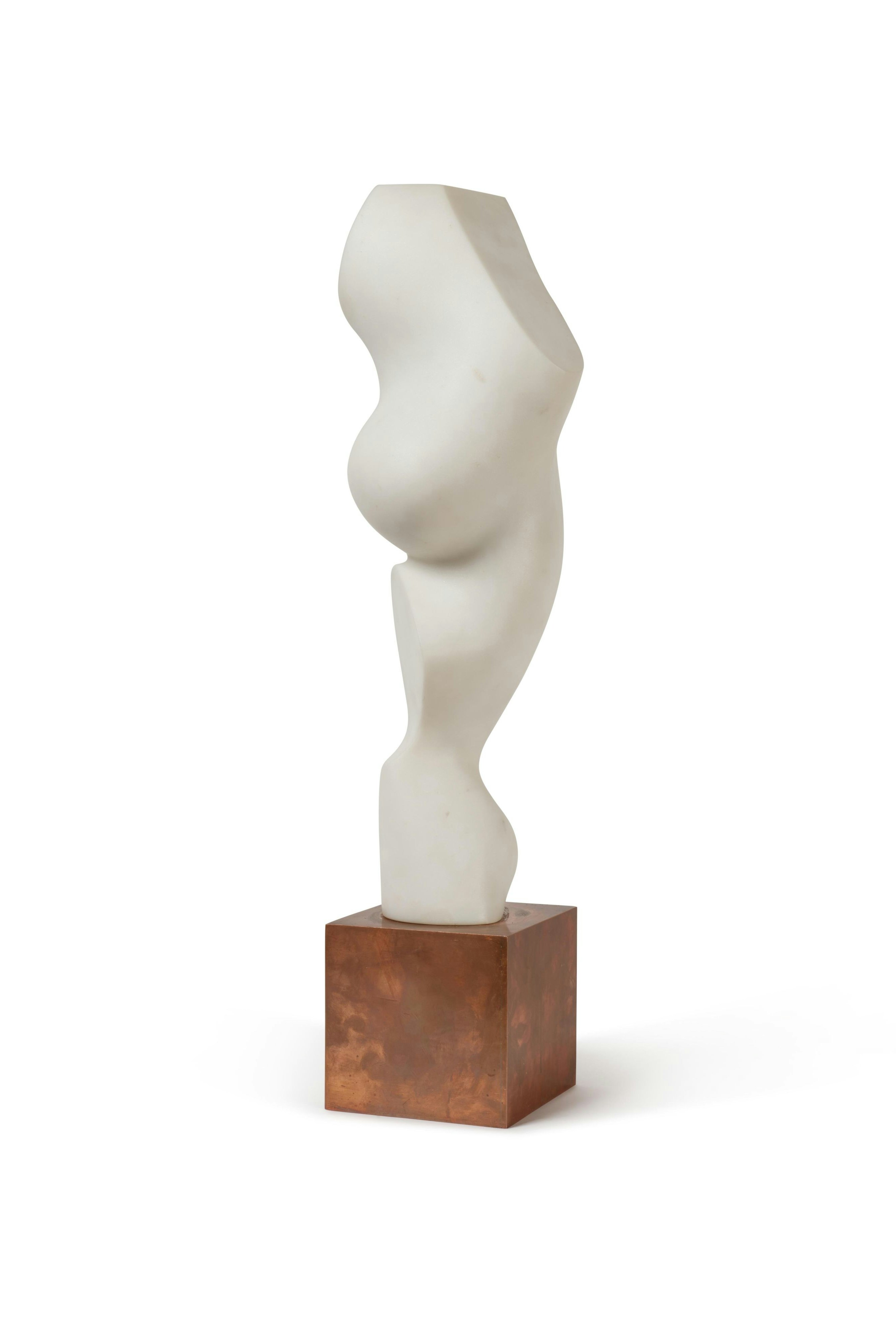 Jean (Hans) Arp 1886-1966, "Coupe humaine", Marmor, auf Bronzebasis, Höhe: 61 cm (ohne Basis), konzipiert 1965 und entstanden 1967, Unikat.Schätzpreis: 150.000 – 200.000 Euro