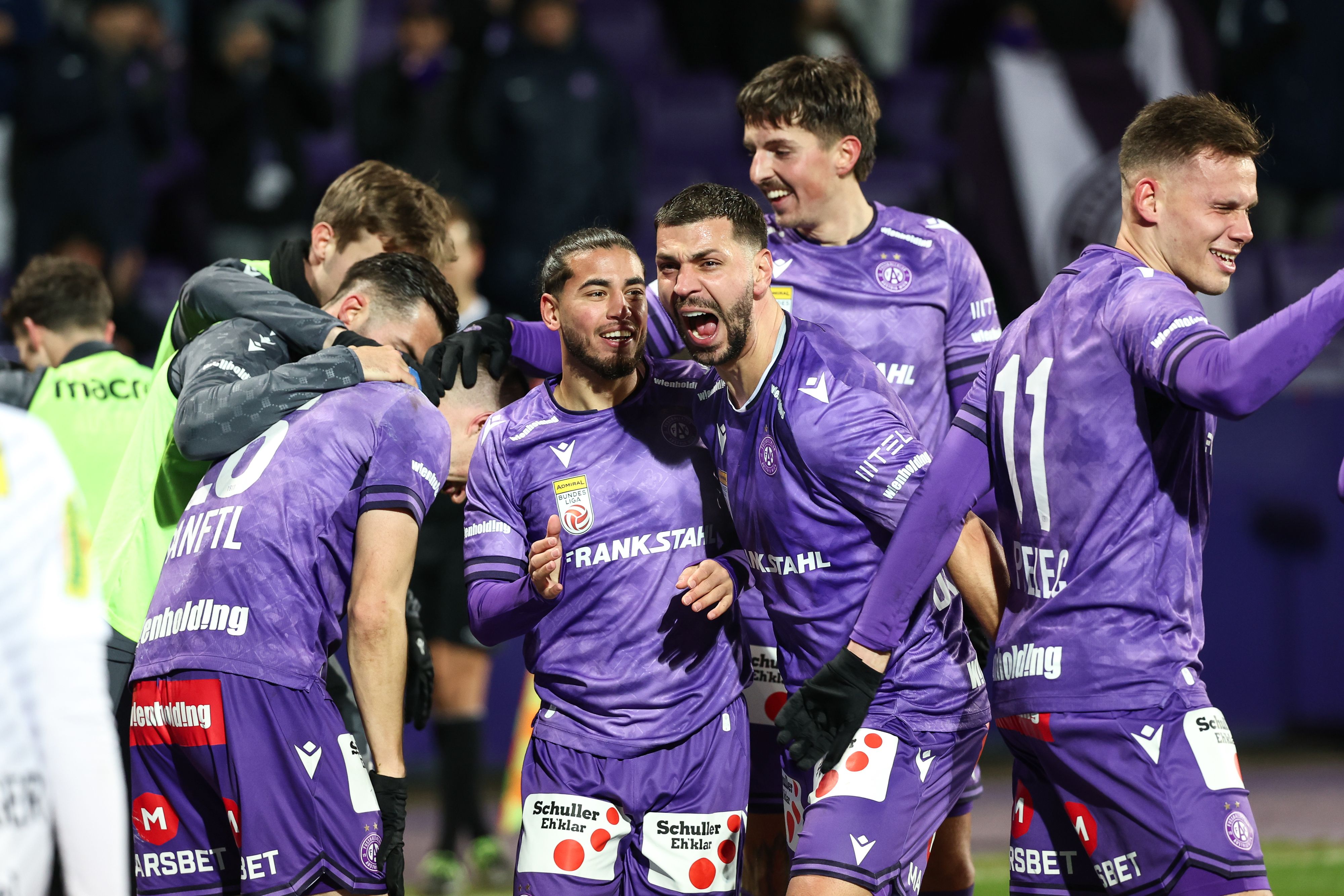 Die Austria jubelt über den achten Bundesliga-Sieg in Folge.
