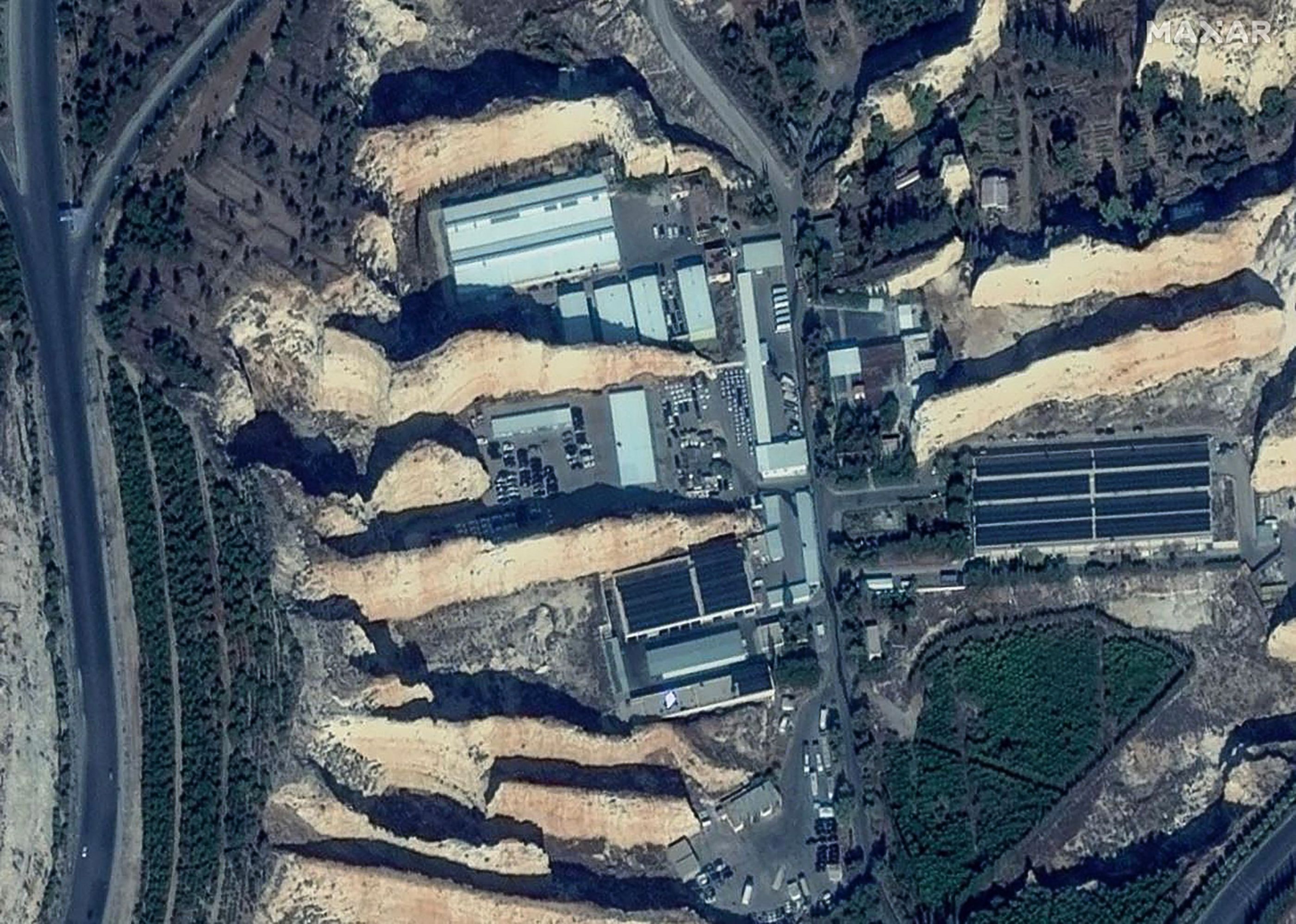 Diese Luftaufnahme zeigt den Palast-Komplex von Baschar al-Assad in Damaskus. 