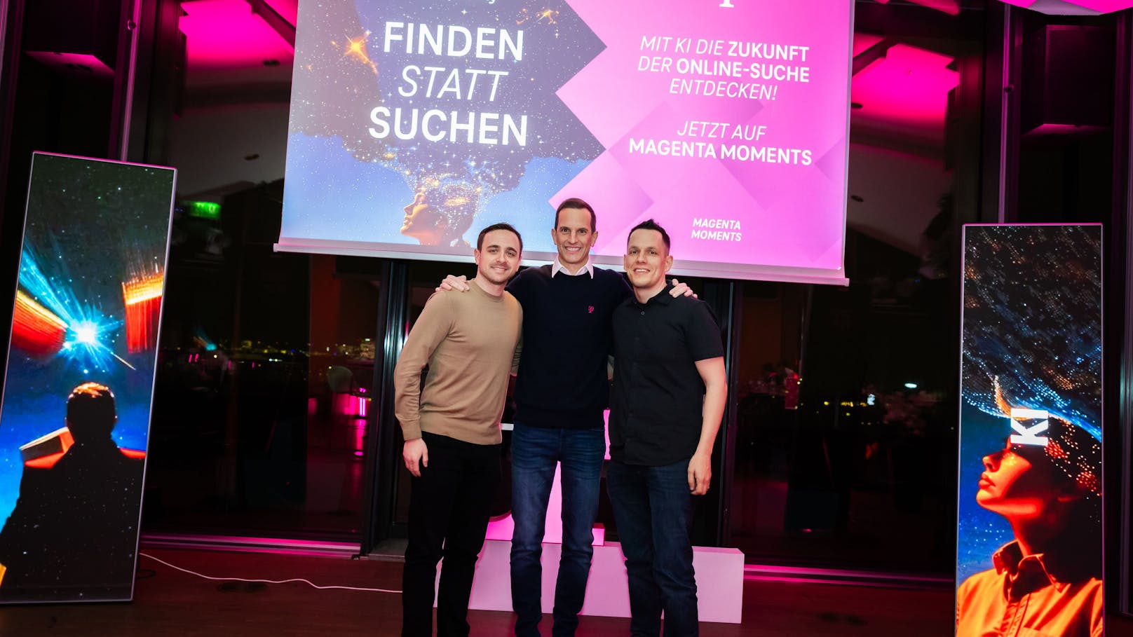 Ryan Foutty, Head of Consumer Business Development &amp; Partnerships Perplexity, Rodrigo Diehl, CEO Magenta Telekom und Jonathan Abrahamson, Chief Product &amp; Digital Officer Deutschen Telekom.