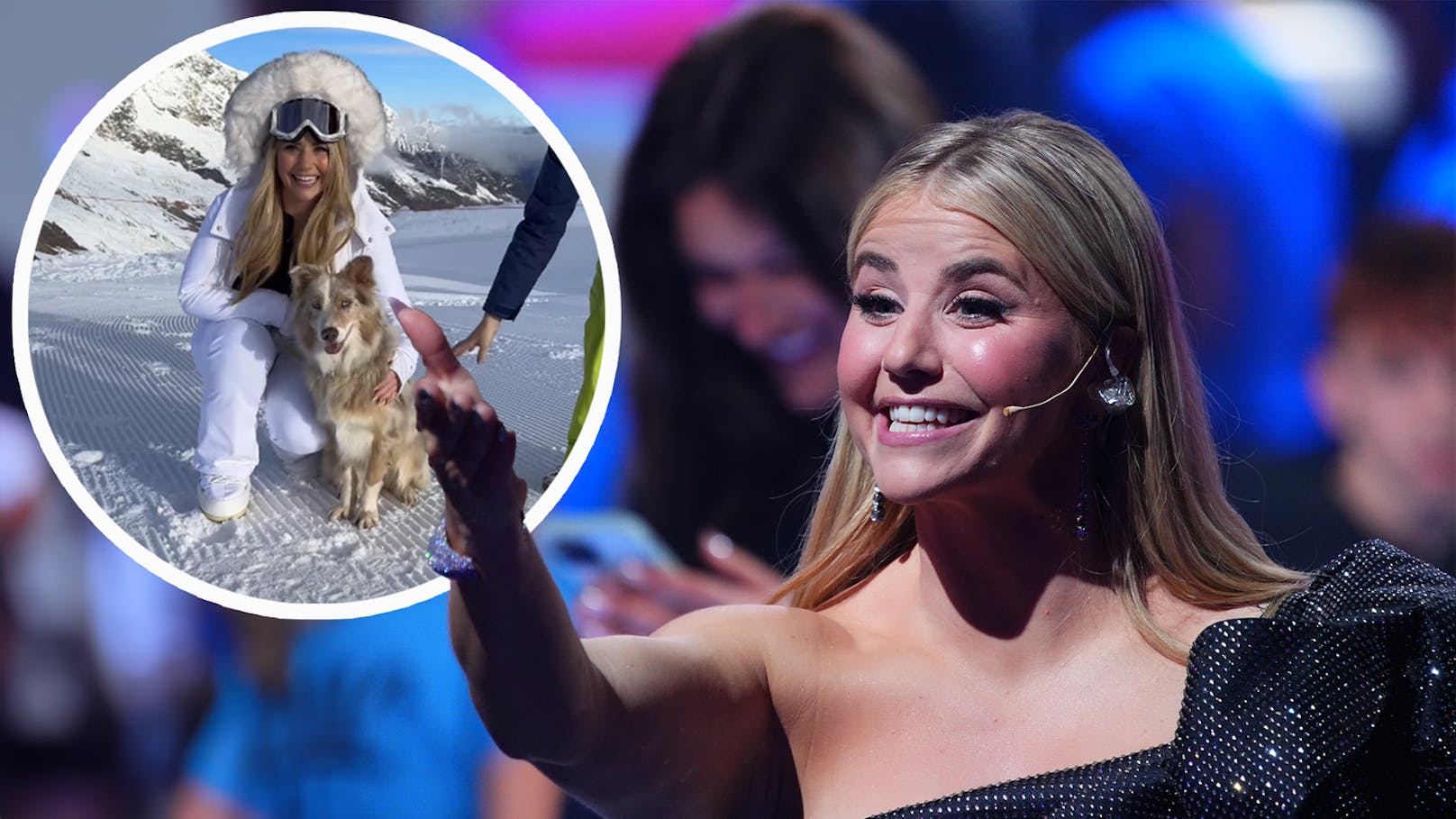 Beatrice Egli spielt mit neuem Freund im Schnee