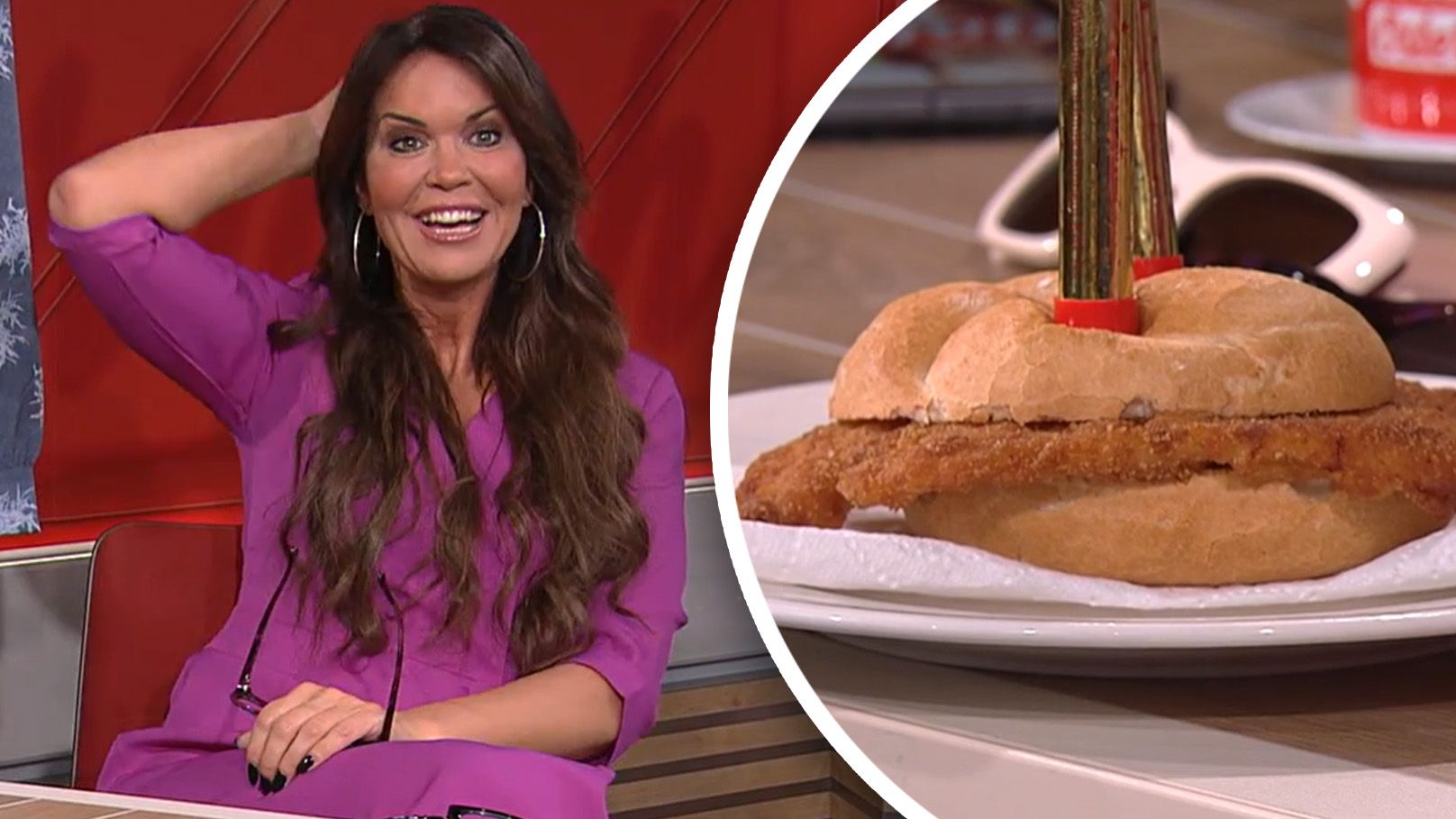 Martina Reuter wurde mit einer Schnitzelsemmel überrascht.