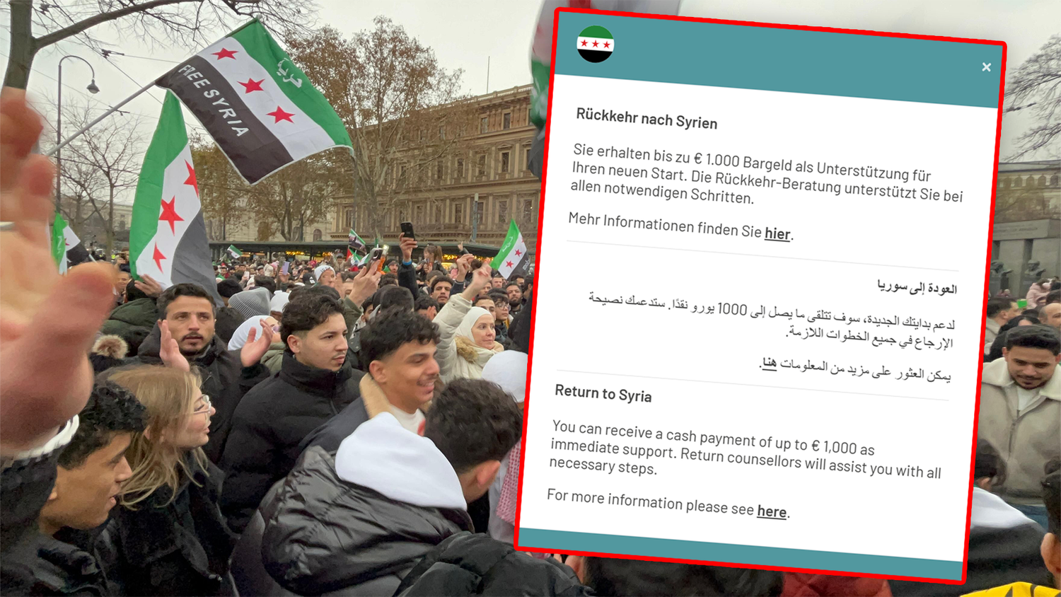 Die Bundesbetreuungsagentur (BBU) bietet nun bis zu 1.000 Euro für 