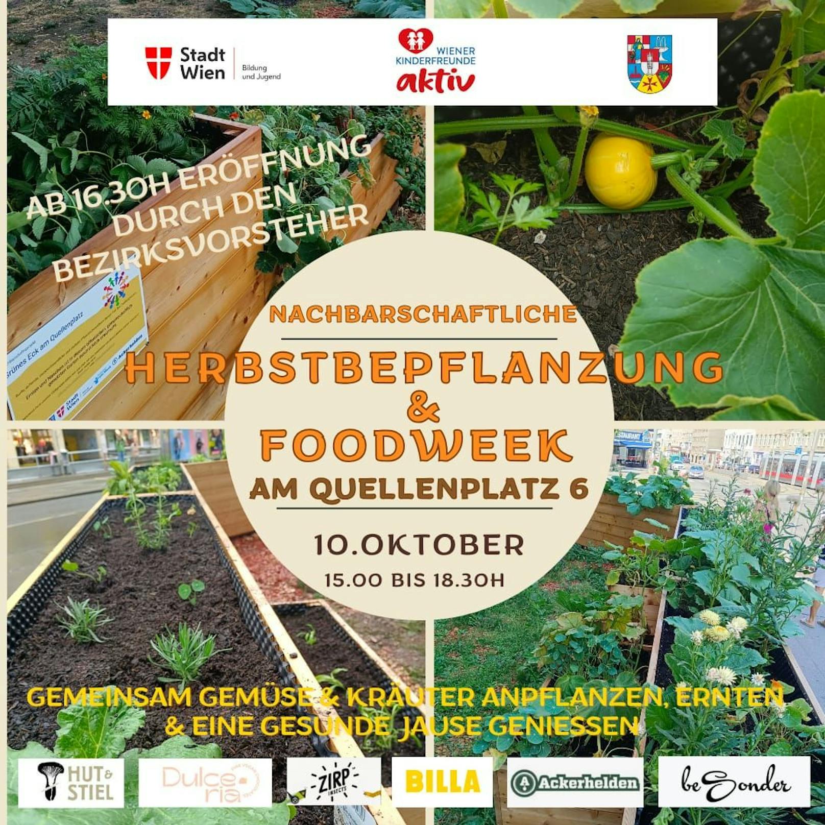 Flyer zum Event "Nachbarschaftliche Herbstbepflanzung &amp; Foodweek"