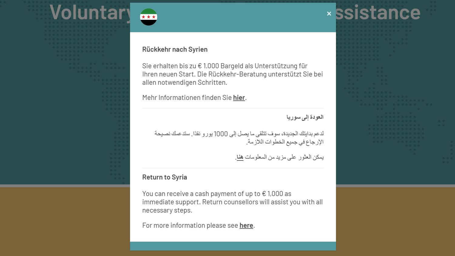 So sieht die Website aus.