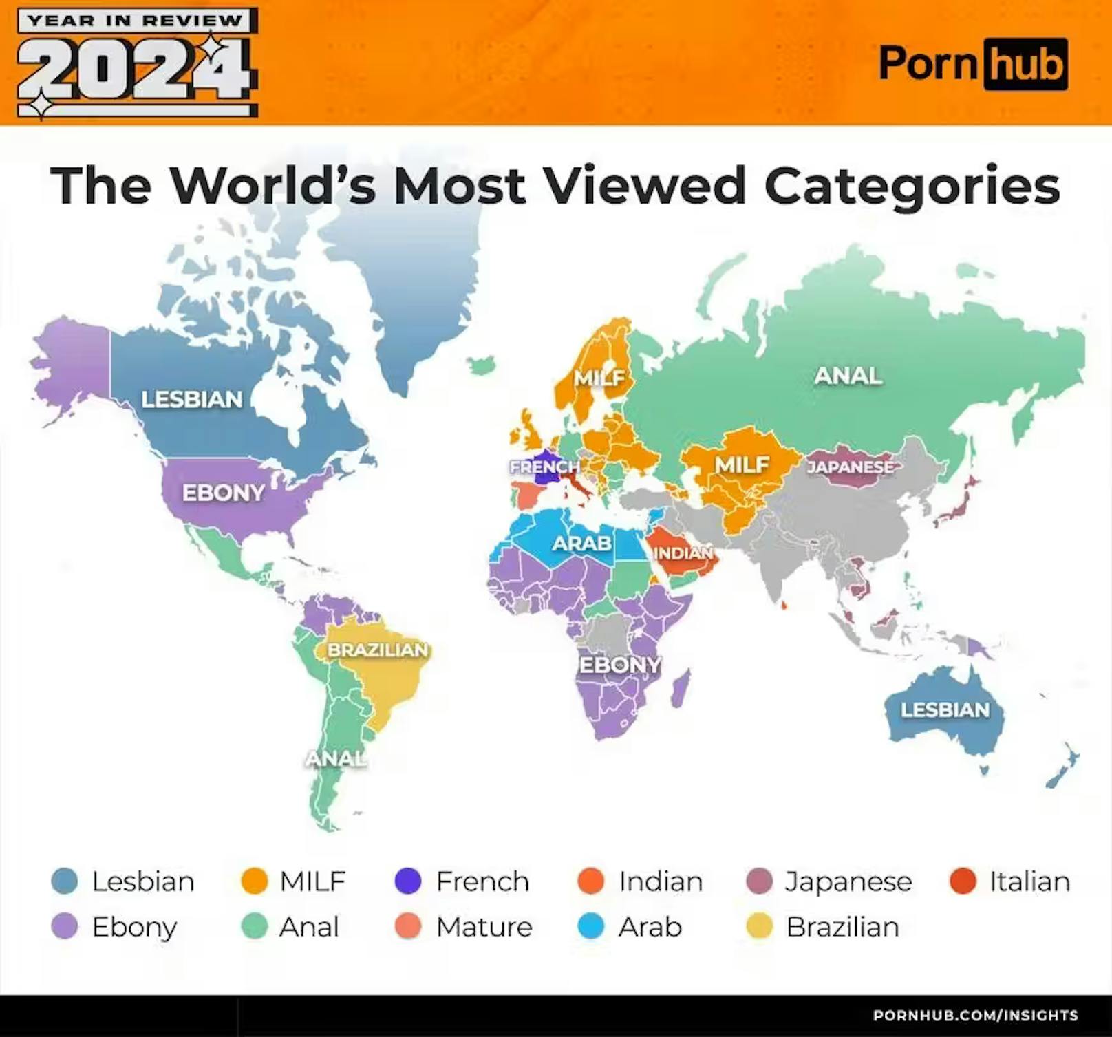 Diese sexuellen Vorlieben hat die Welt laut Pornhub-Statistik.