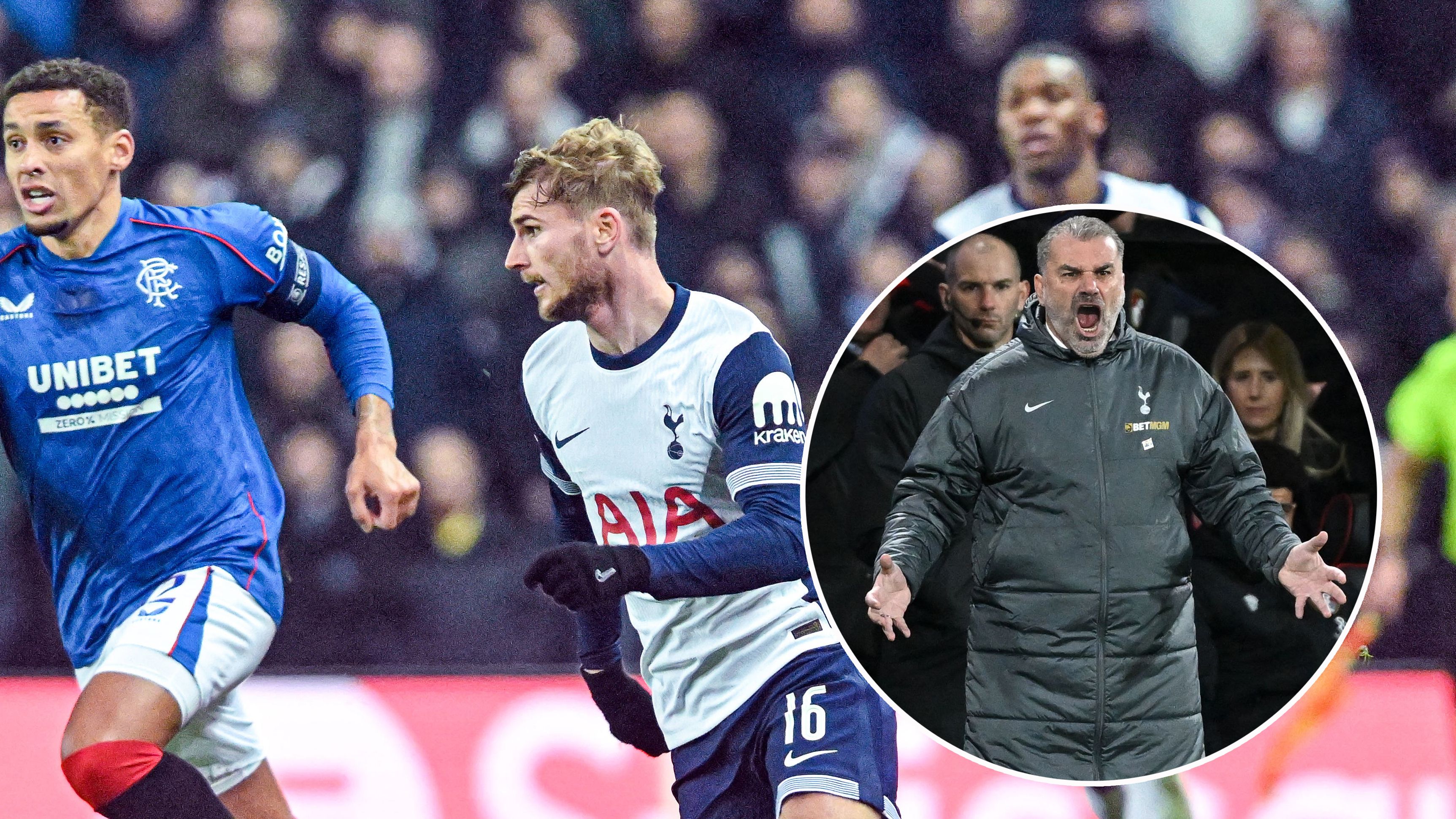 Ange Postecoglou (r.) attackiert Timo Werner frontal.