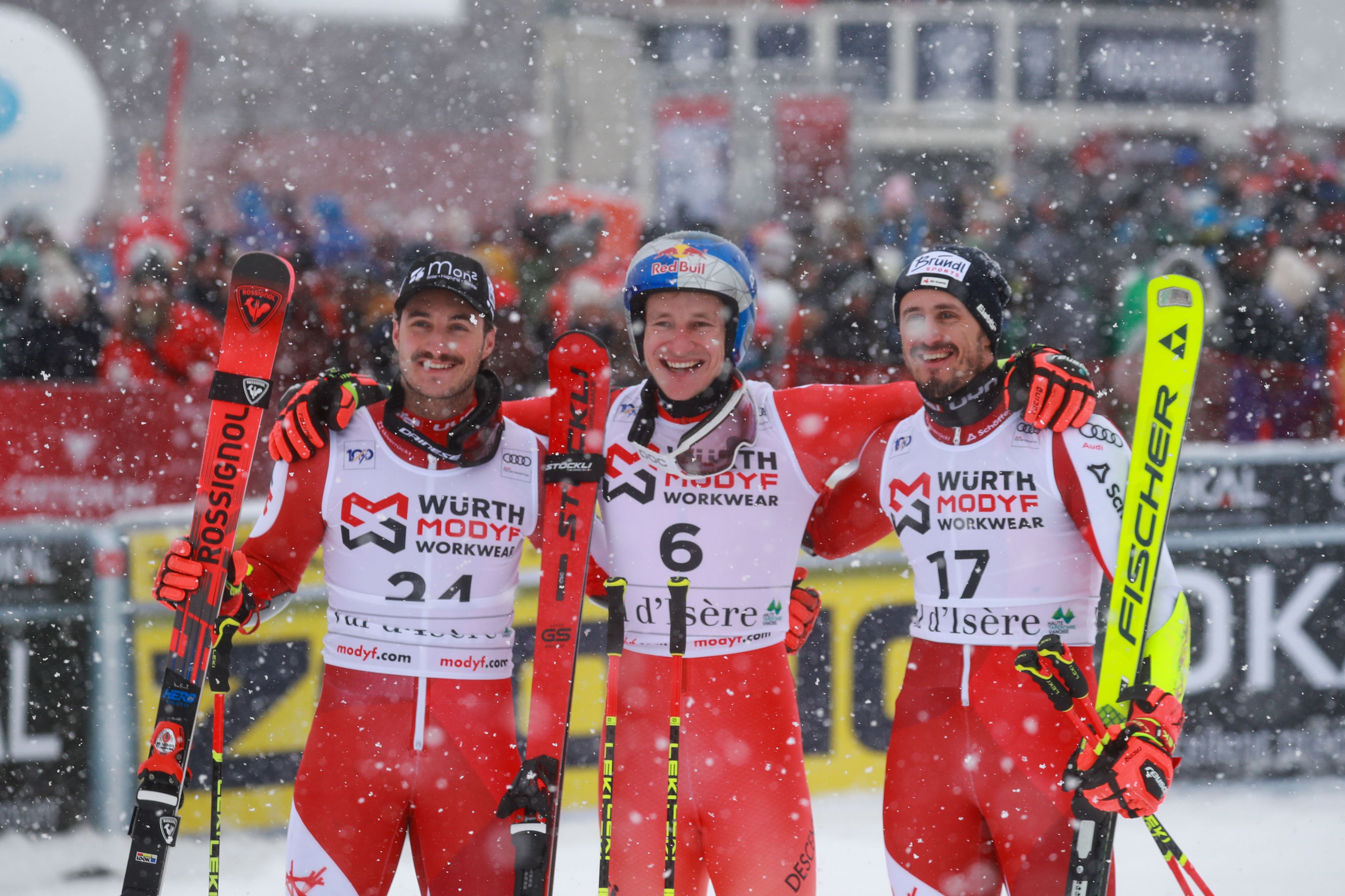 Patrick Feurstein und Stefan Brennsteiner fuhren in Val d'Isere aufs Stockerl. 